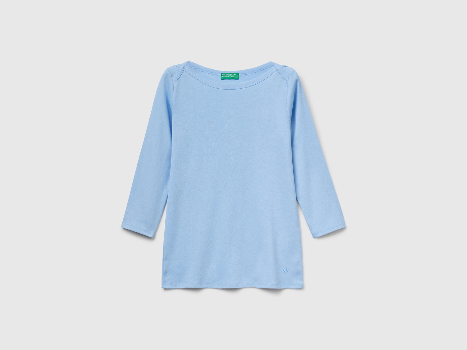 T-shirt con scollo a barchetta da donna azzurro | Benetton Outlet