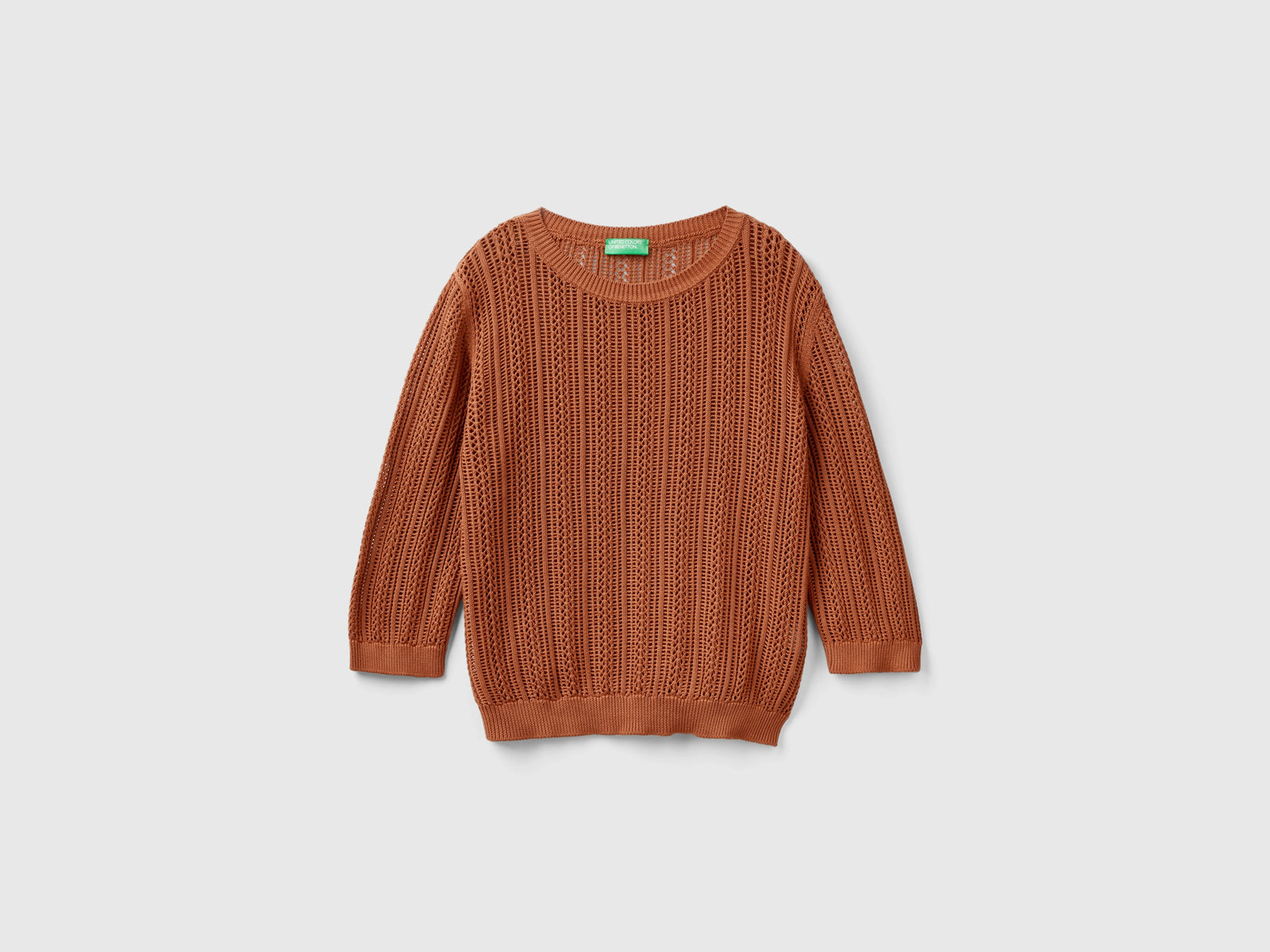Maglia crochet da donna bruciato | Benetton Outlet