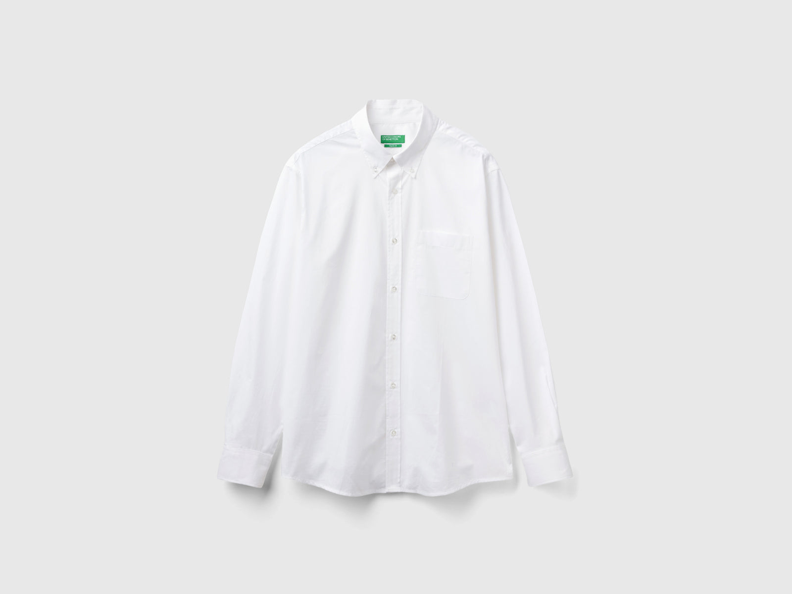 Camicia button down in cotone bio da uomo bianco | Benetton Outlet