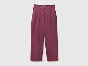Pantaloni straight con risvolto