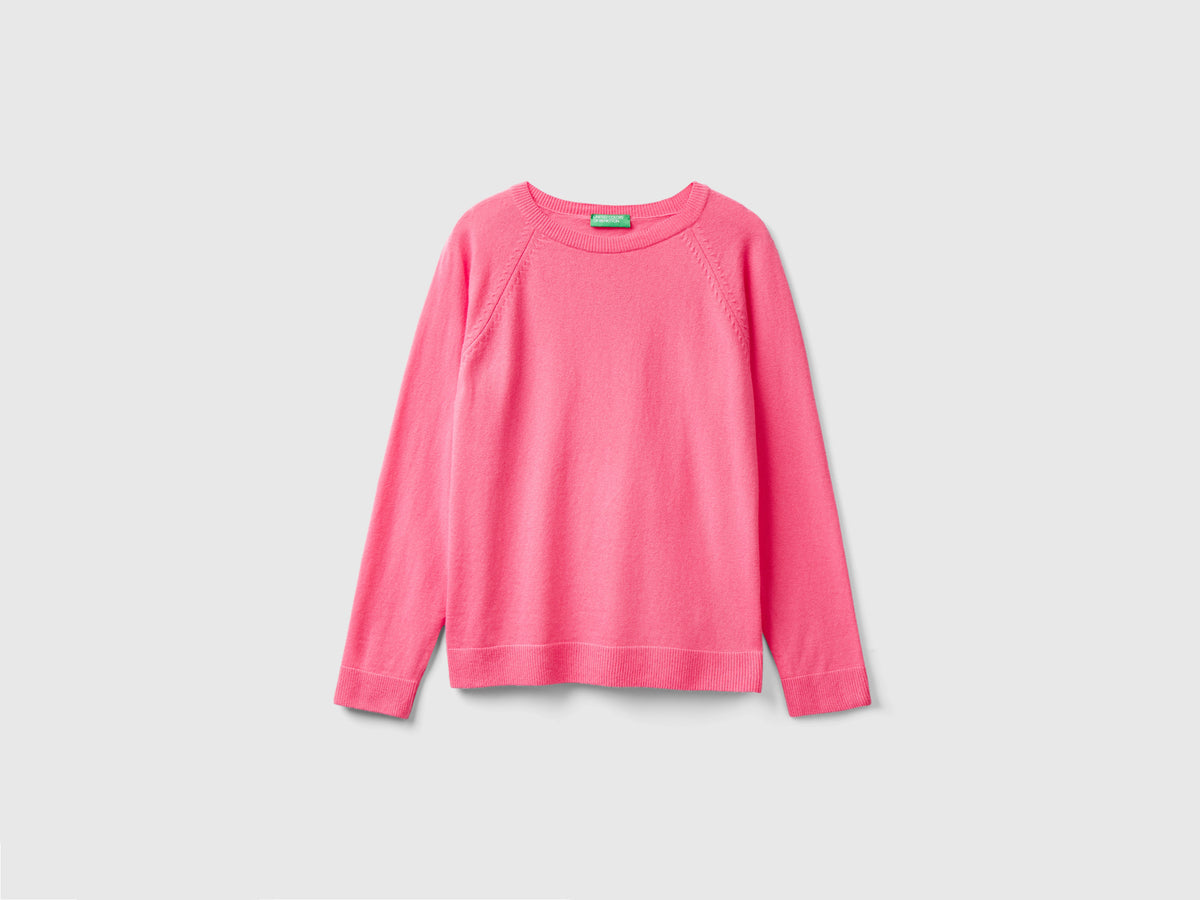 Maglia girocollo in misto lana e cashmere