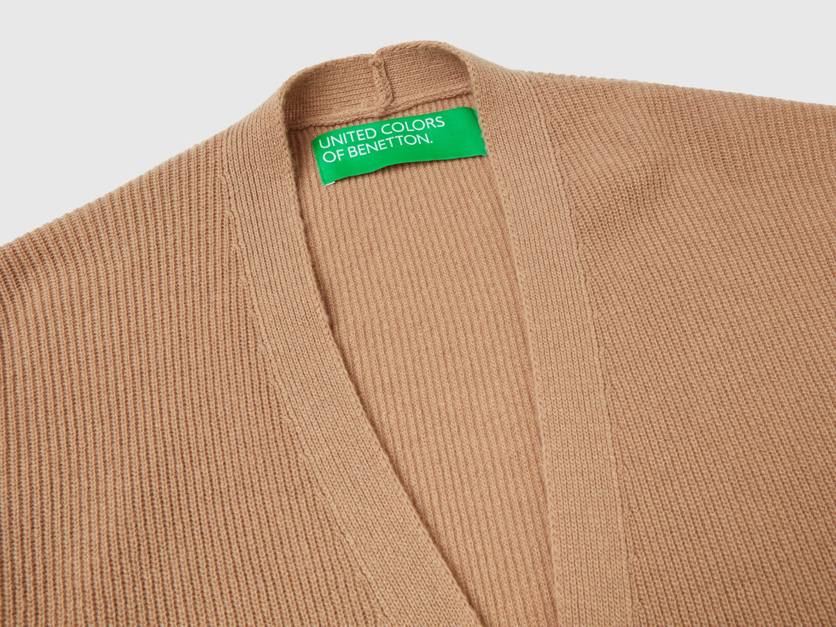 Cardigan over fit in misto lana