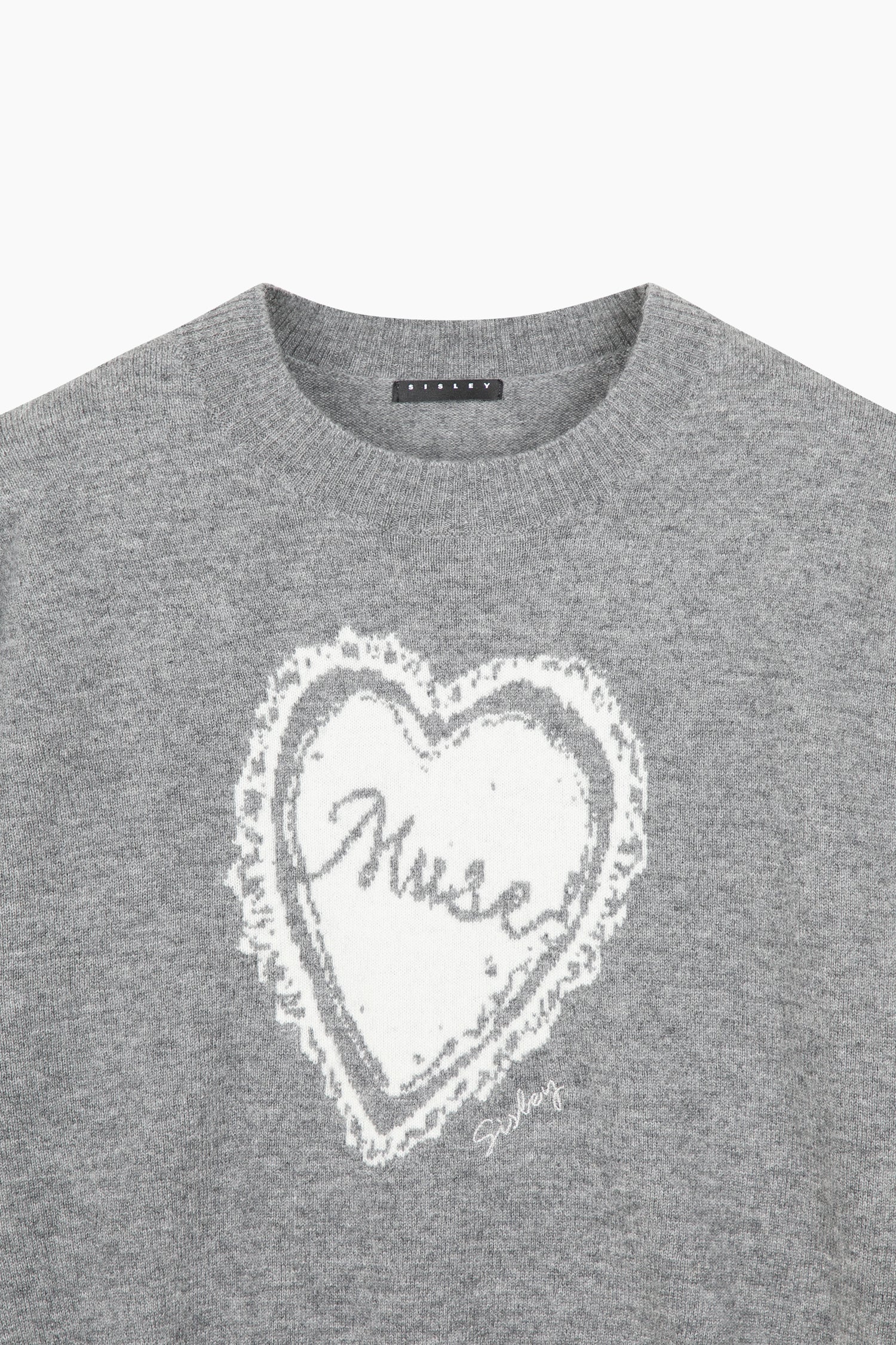 Maglia con intarsio cuore da donna grigio chiaro 3 | Sisley Outlet