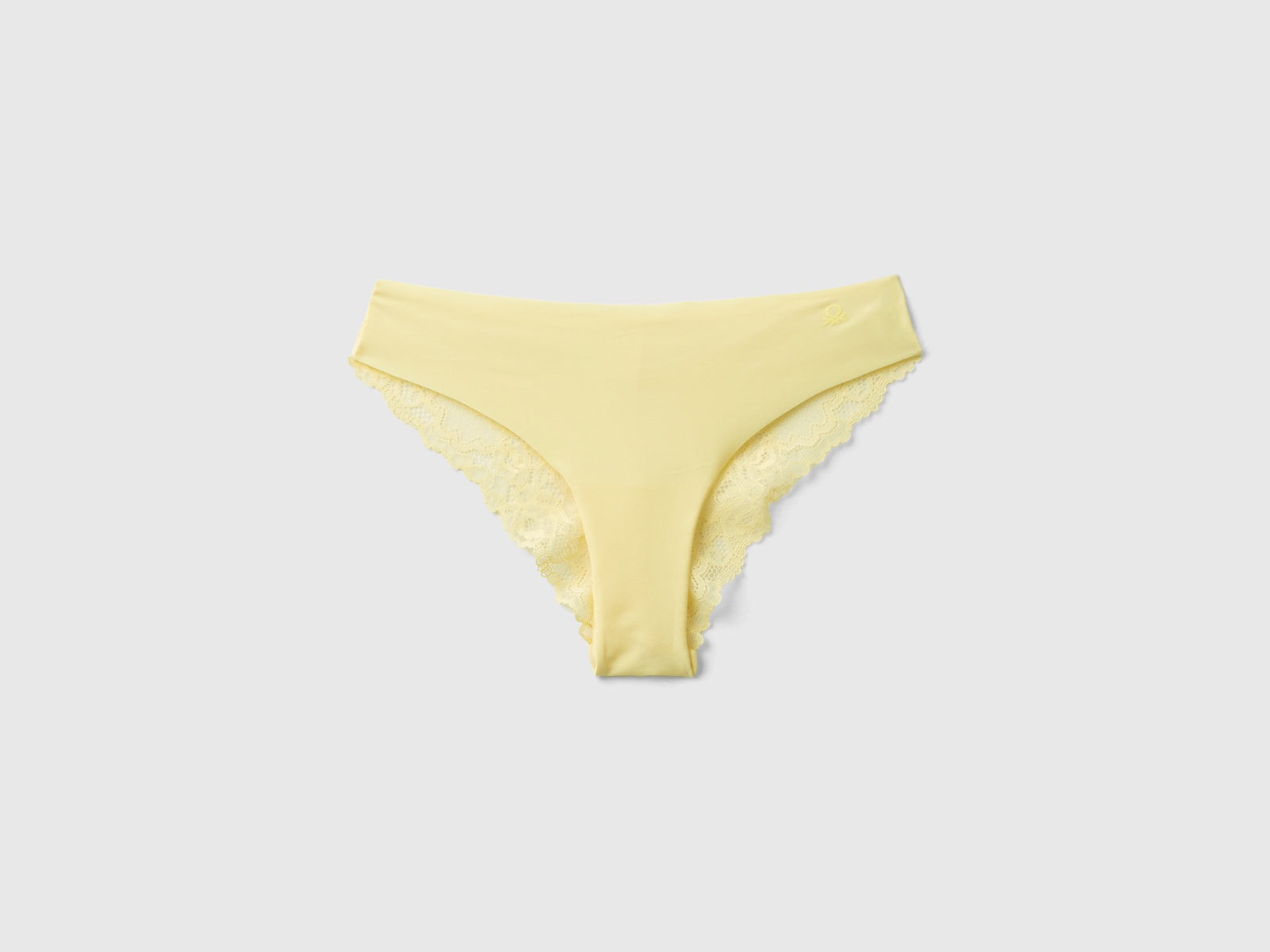 Brasiliana con pizzo stretch da donna giallo | Benetton Outlet
