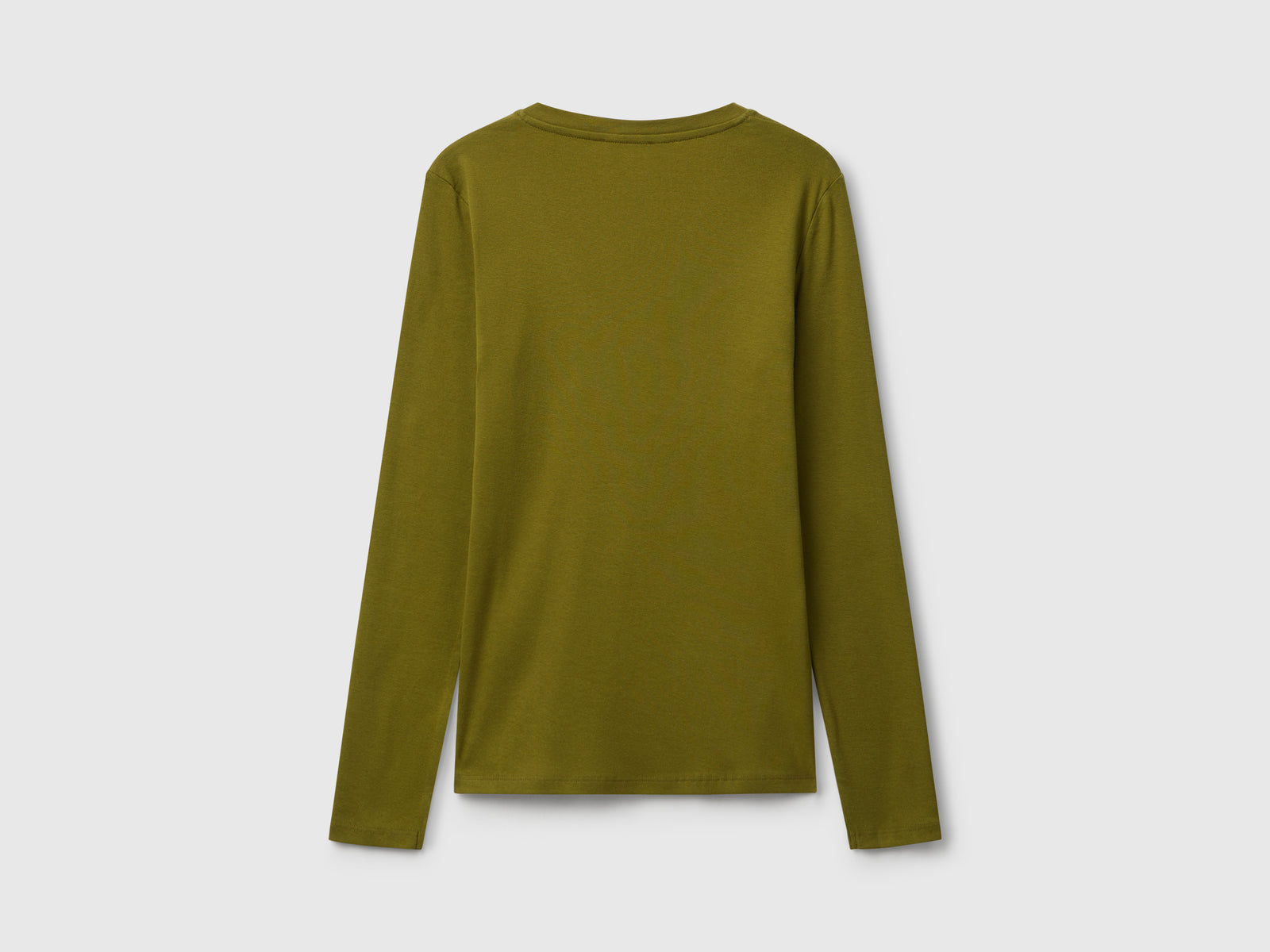 T-shirt  verde con scollo a V da donna verde militare 2 | Benetton Outlet