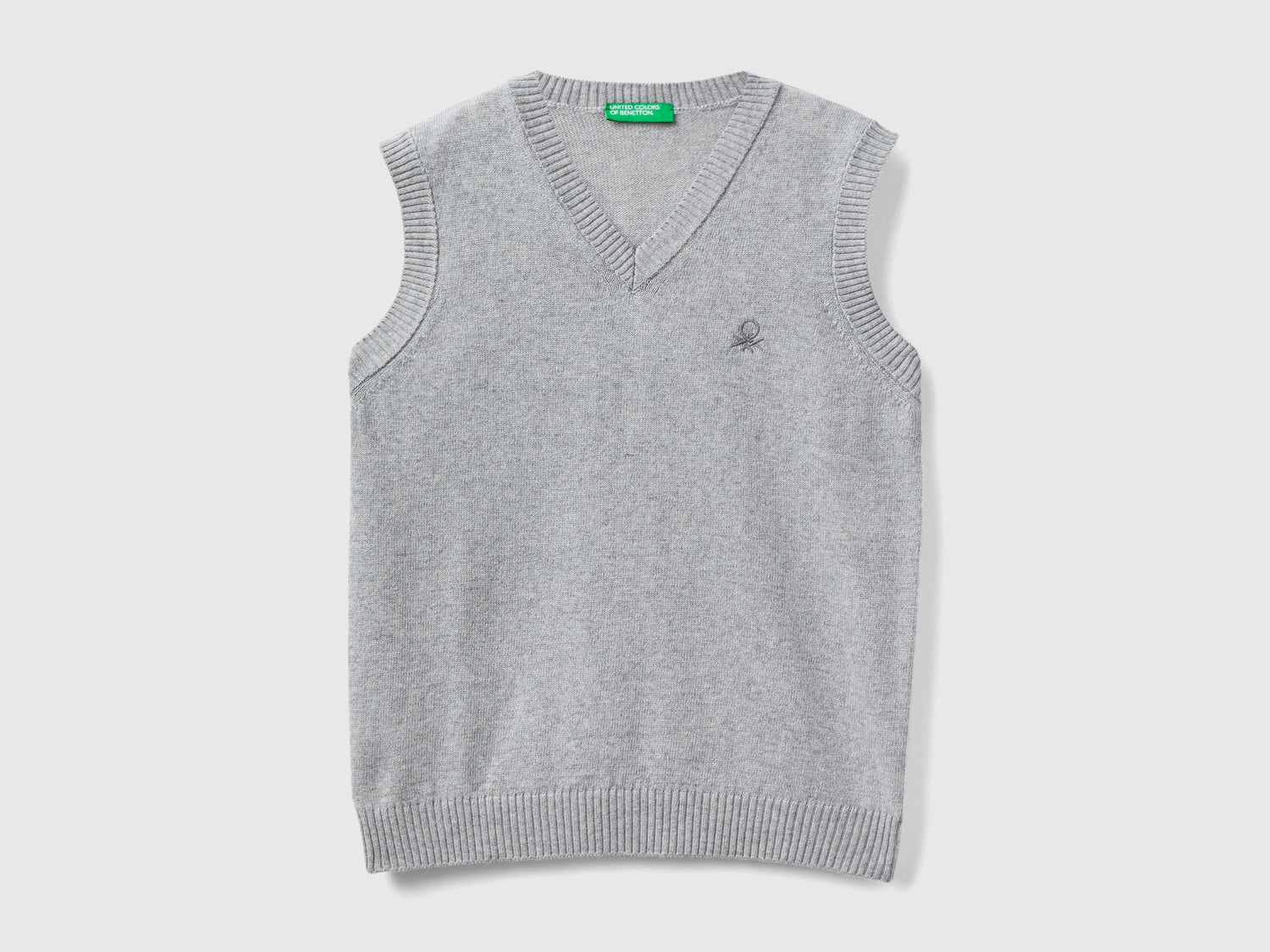 Gilet in misto lana e cashmere da bambino grigio chiaro | Benetton Outlet