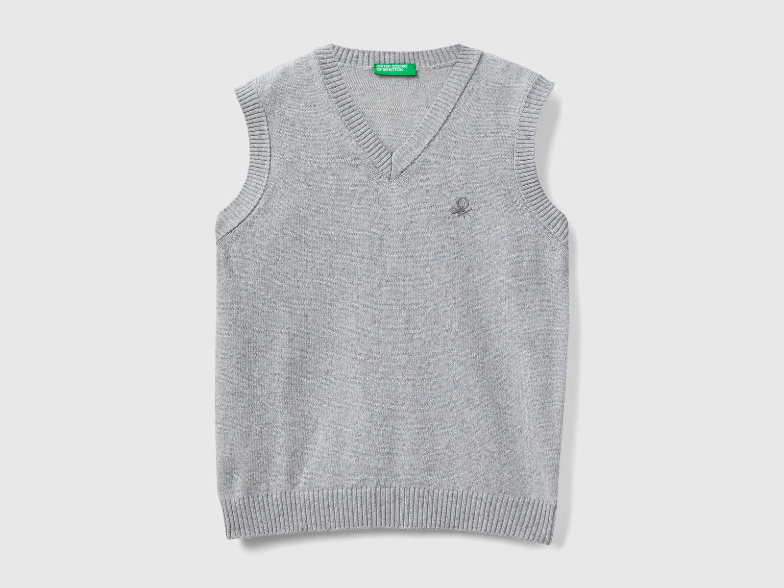 Gilet in misto lana e cashmere da bambino grigio chiaro | Benetton Outlet