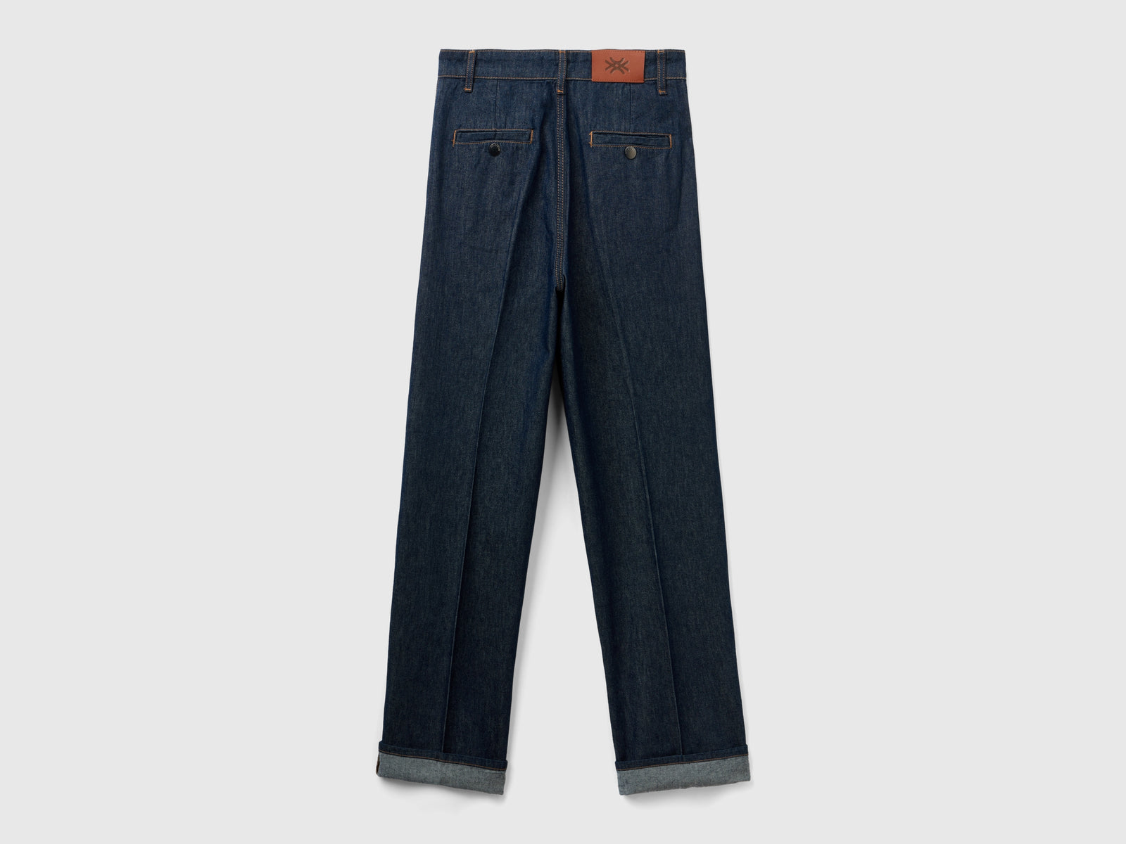 Jeans straight a vita alta da donna blu scuro 2 | Benetton Outlet