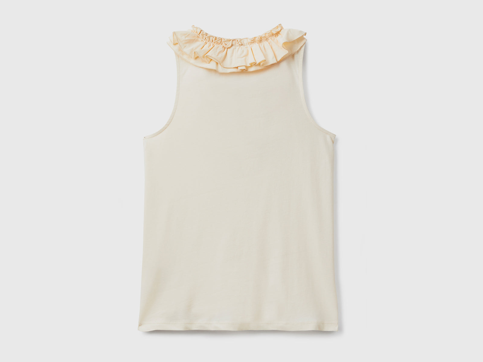 Top smanicato realizzato in puro cotone da donna bianco panna 2 | Benetton Outlet