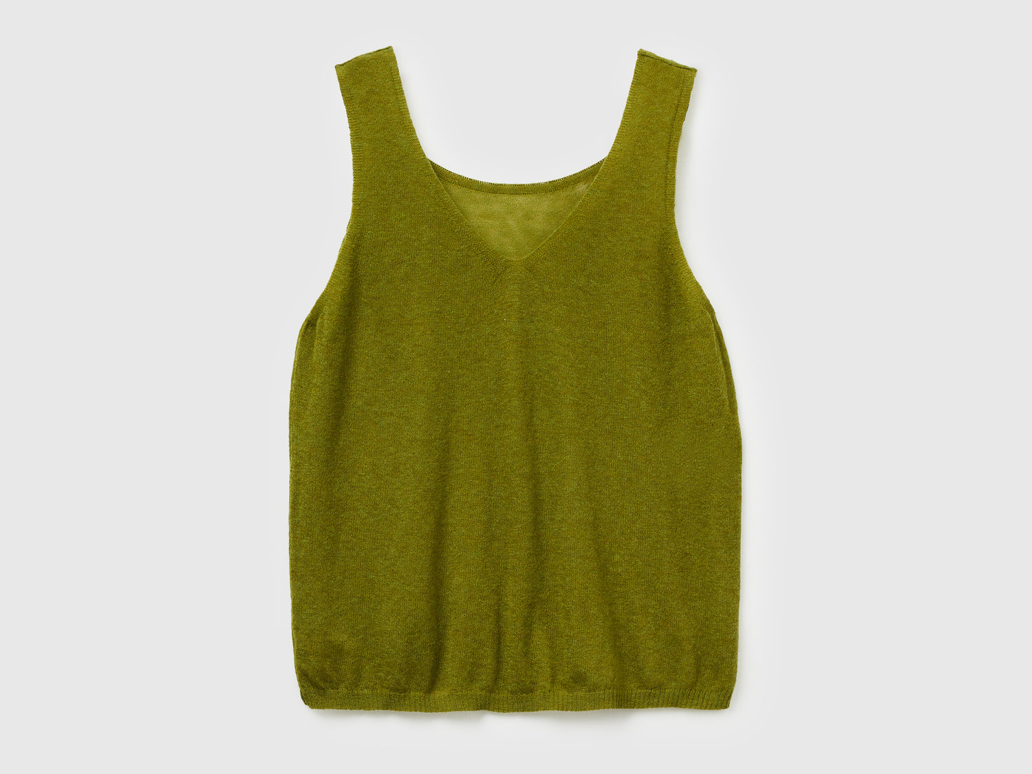 Canotta reversibile in misto alpaca da donna verde militare | Benetton Outlet