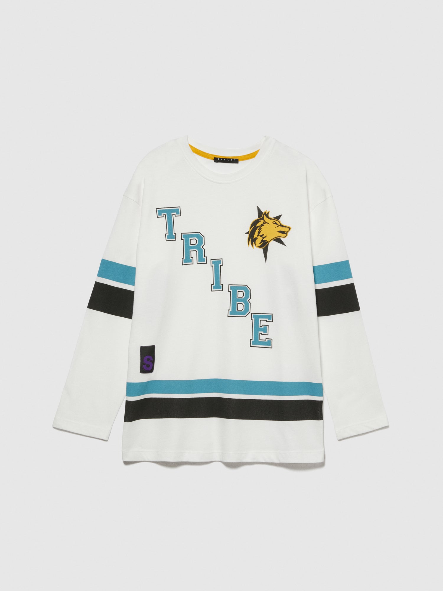 T-shirt over con stampa da bambino bianco | Sisley young Outlet