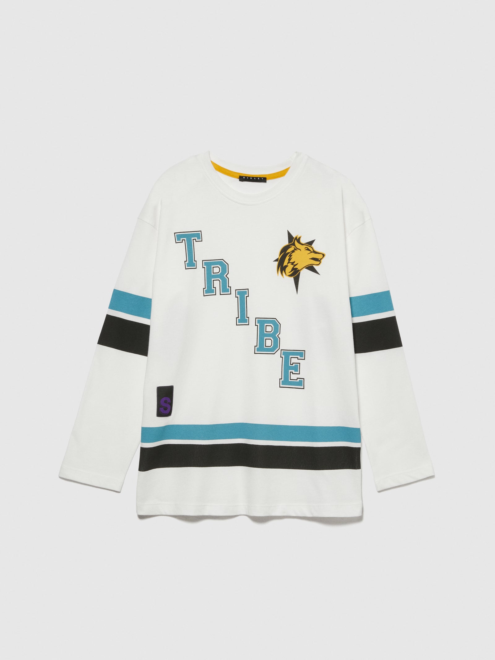 T-shirt over con stampa da bambino bianco | Sisley young Outlet