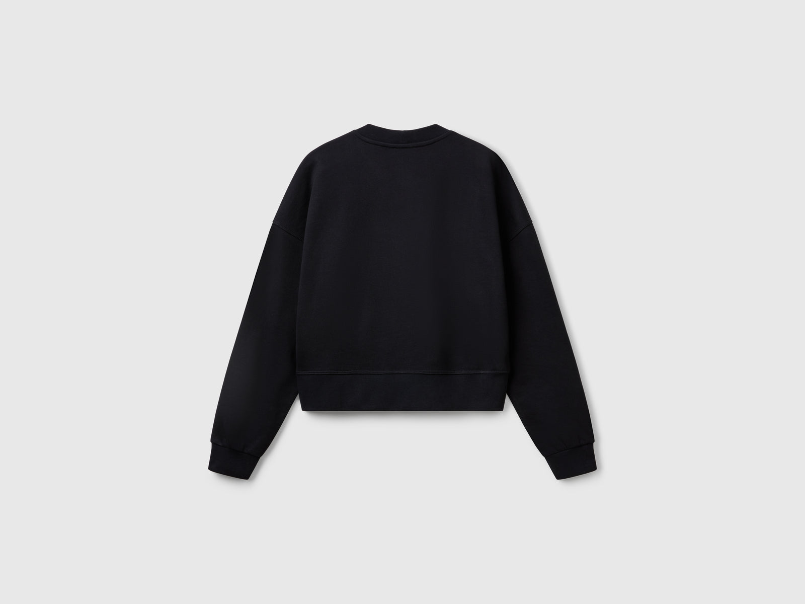 Felpa 100% cotone con stampa logo da donna nero 2 | Benetton Outlet