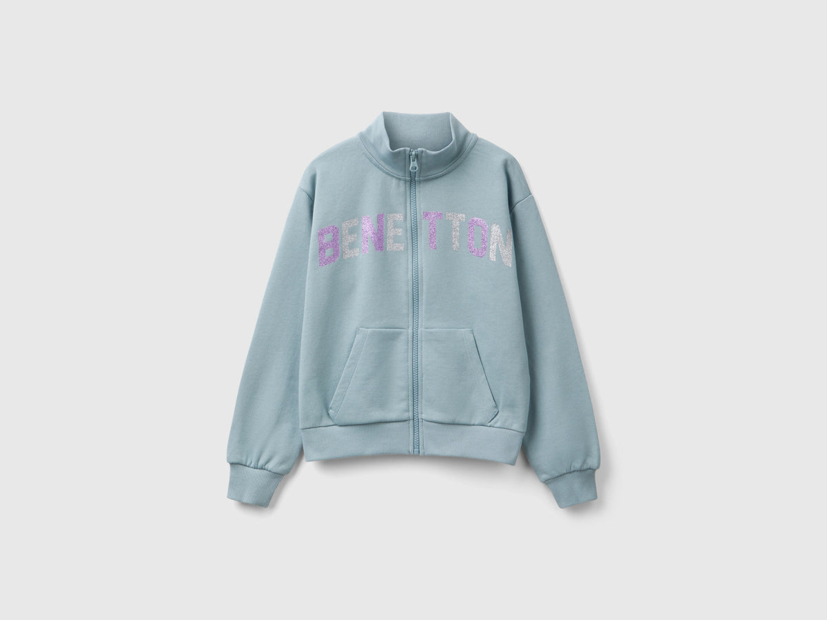 Felpa con zip e colletto