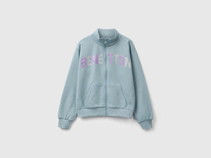 Felpa con zip e colletto