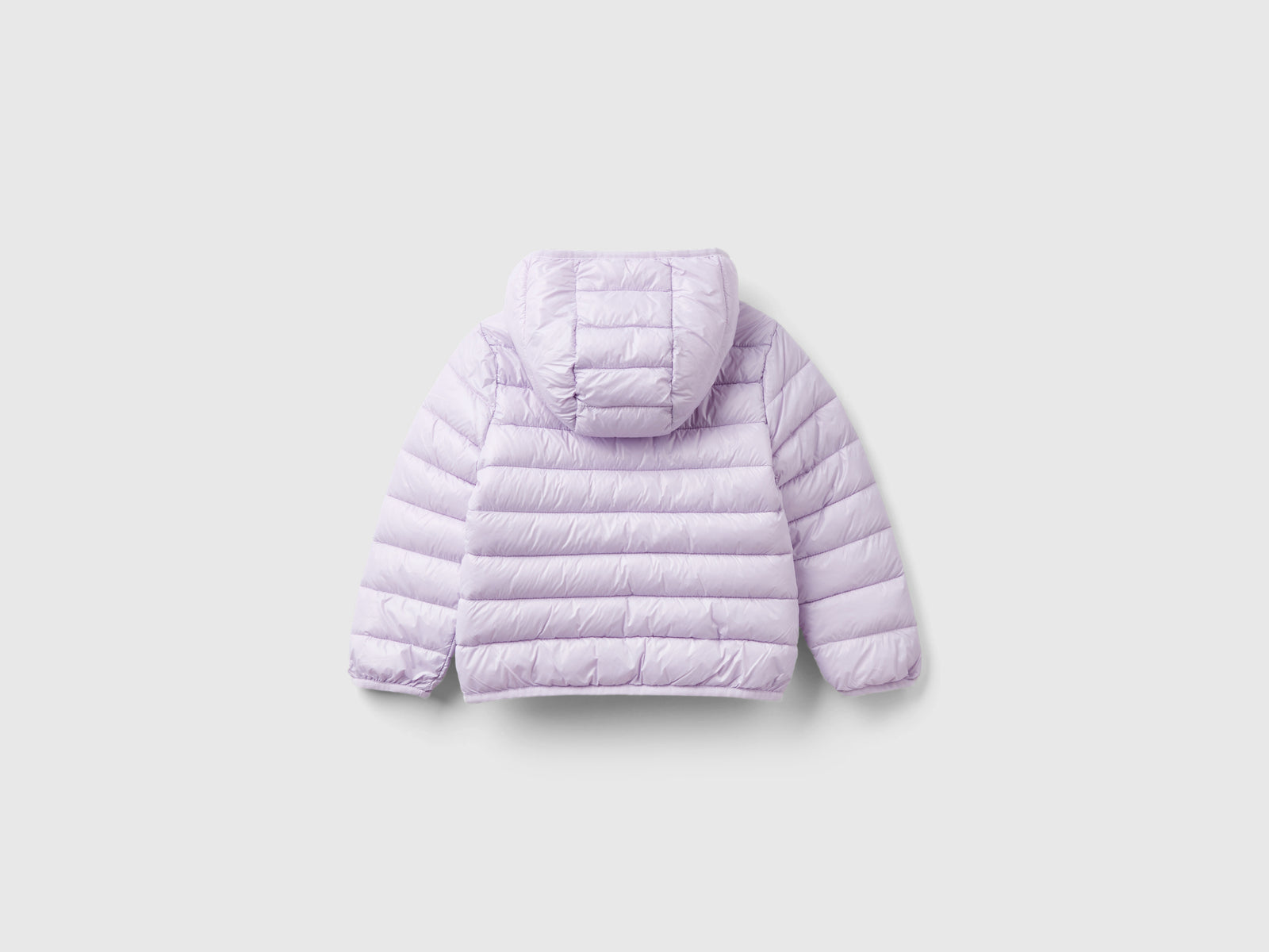 Giubbotto imbottito con cappuccio da bimba lilla 2 | Benetton Outlet