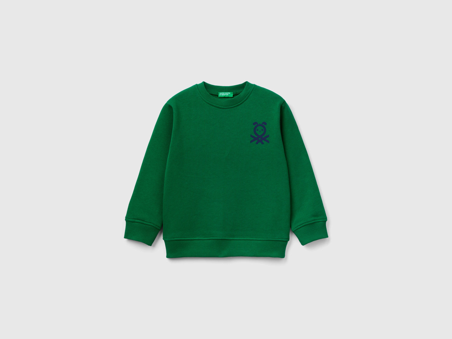 Felpa 100% cotone biologico da bimbo verde | Benetton Outlet