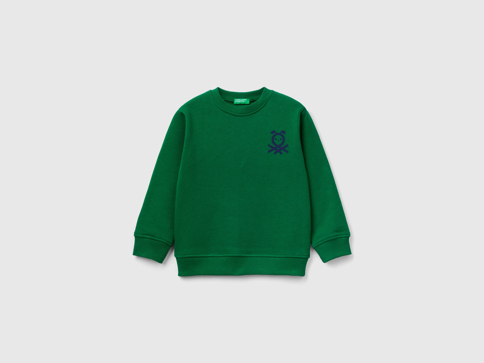 Felpa 100% cotone biologico da bimbo verde | Benetton Outlet