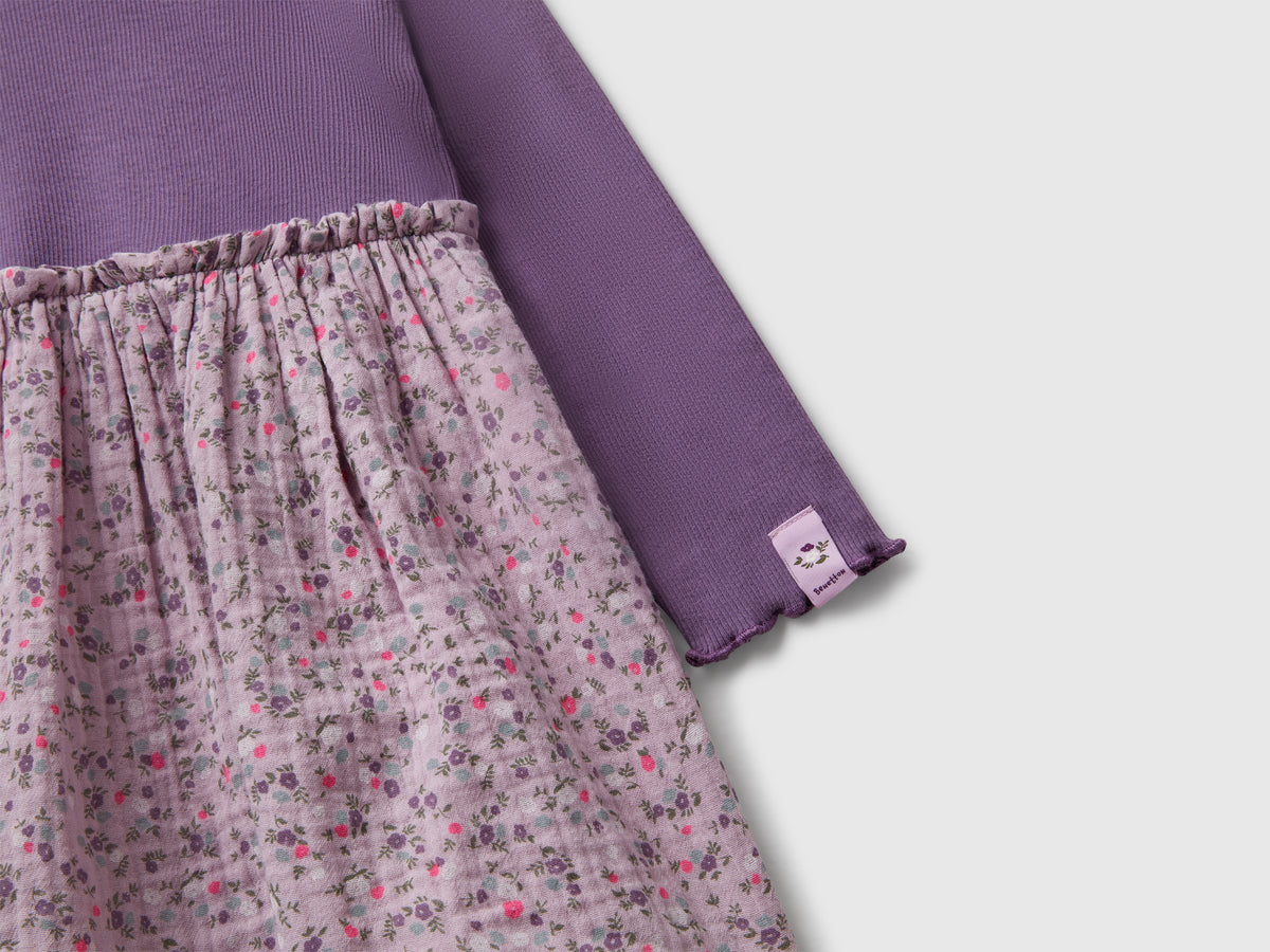 Vestito manica lunga con fiori