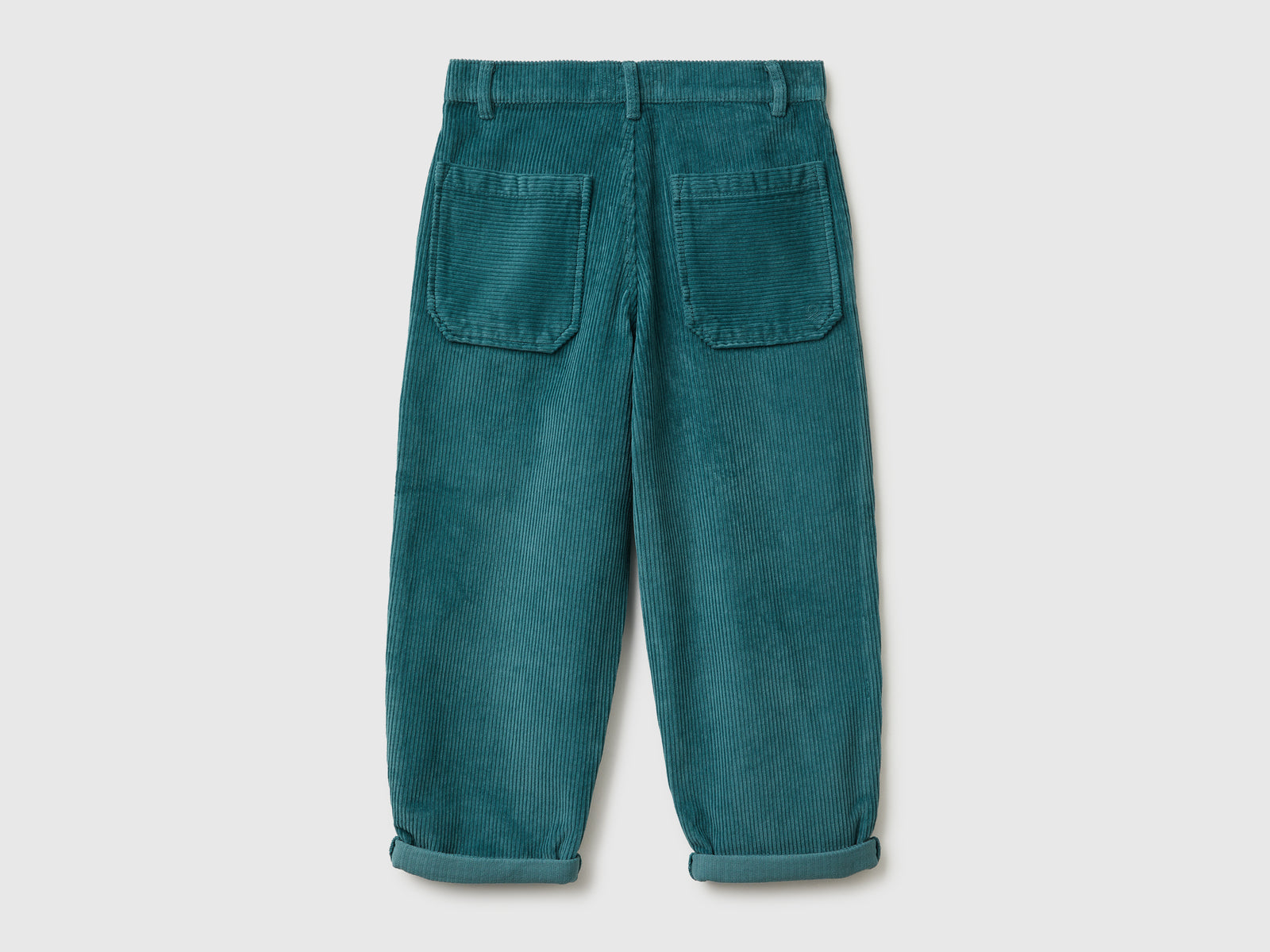 Pantaloni baloon fit in velluto da bambino turchese 2 | Benetton Outlet