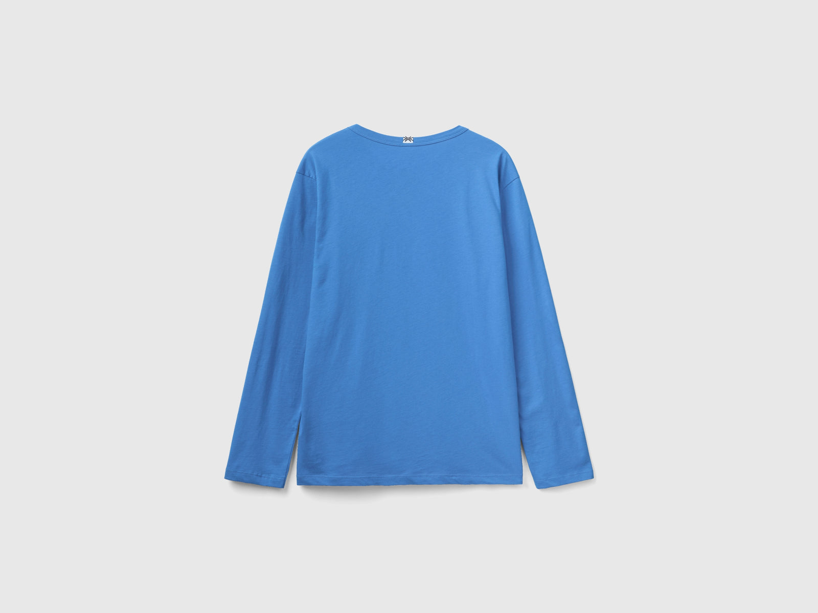 Maglia manica lunga 100% cotone da uomo azzurro 2 | Benetton Outlet