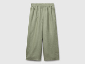 Pantaloni ampi in puro lino