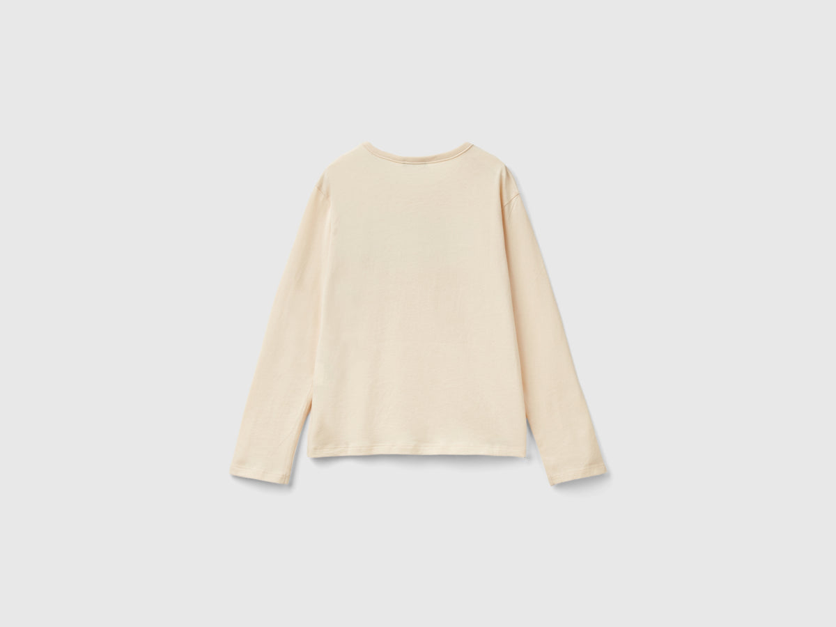 T-shirt in caldo cotone bio con paillettes