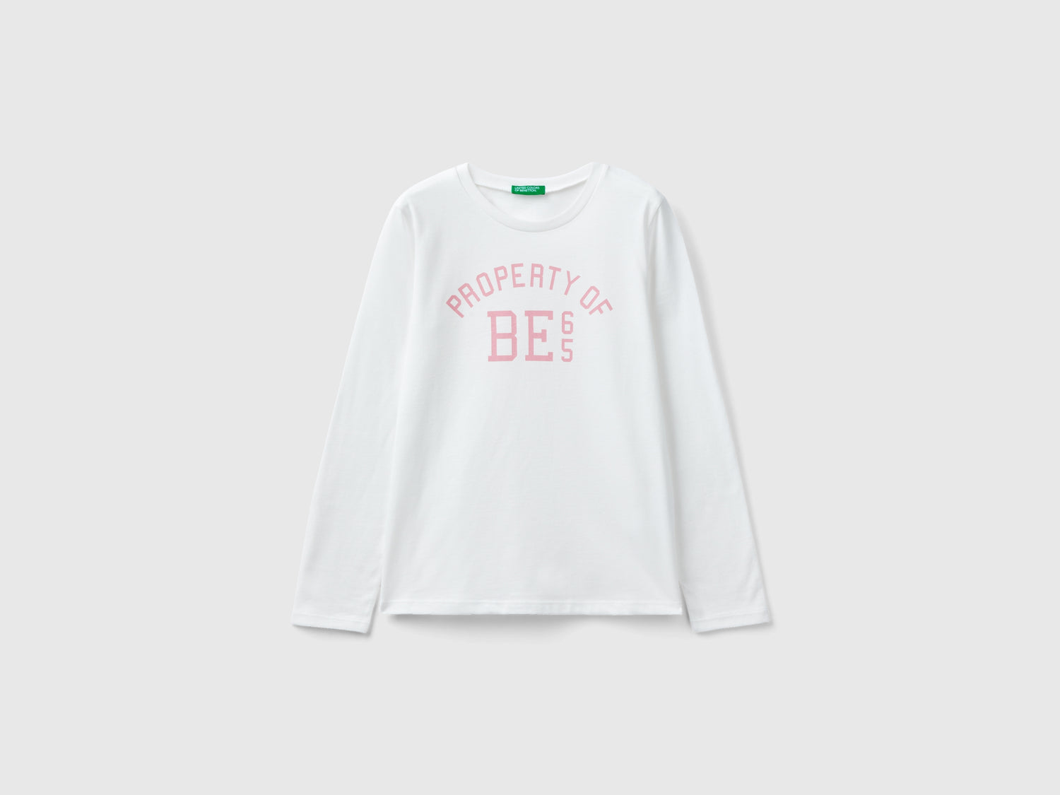 T-shirt con stampa lettering da bambina bianco | Benetton Outlet