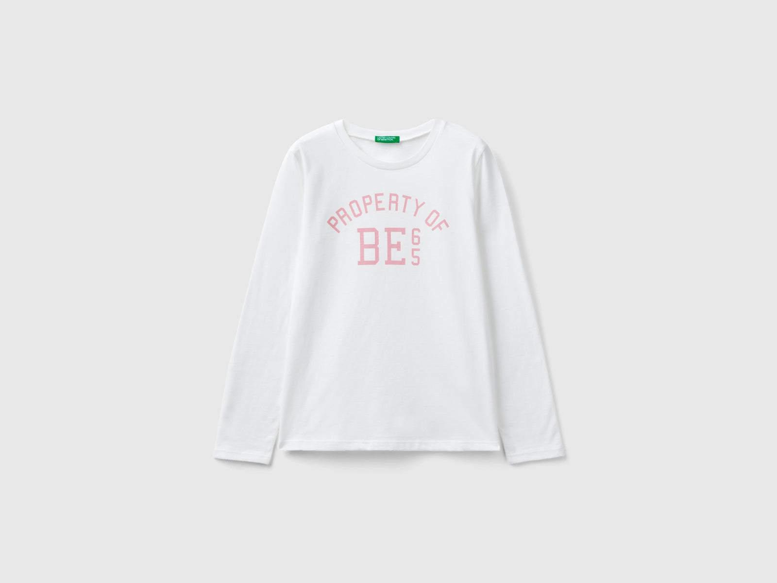 T-shirt con stampa lettering da bambina bianco | Benetton Outlet
