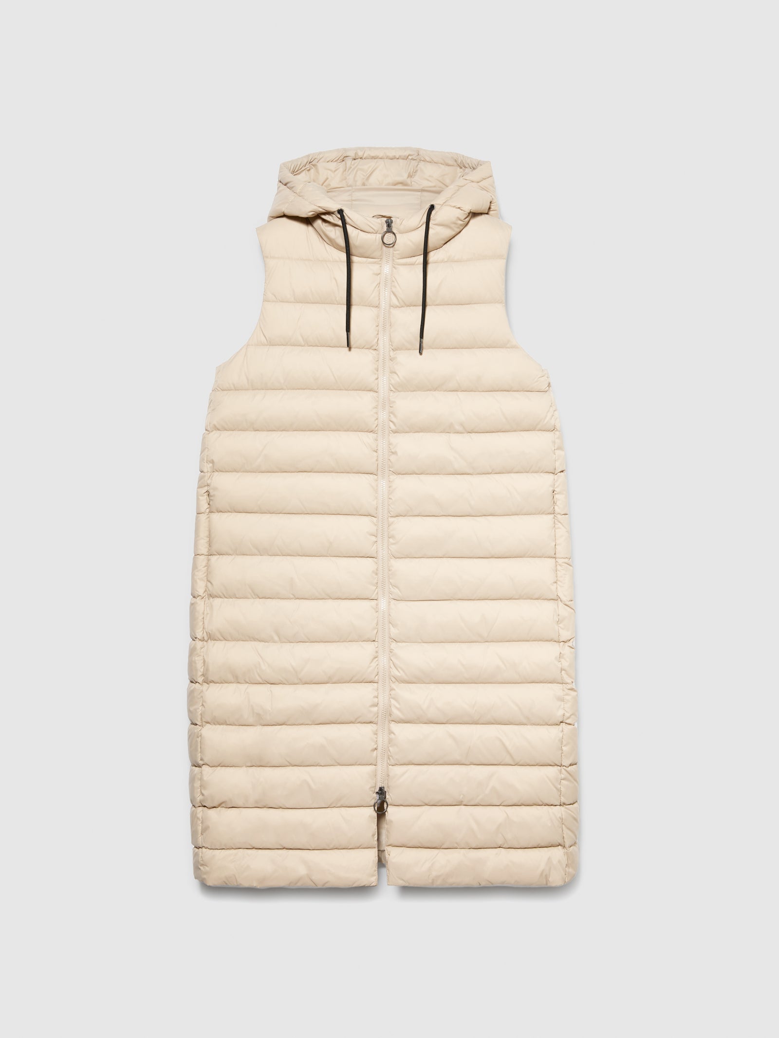 Gilet lungo imbottito da donna beige | Sisley Outlet