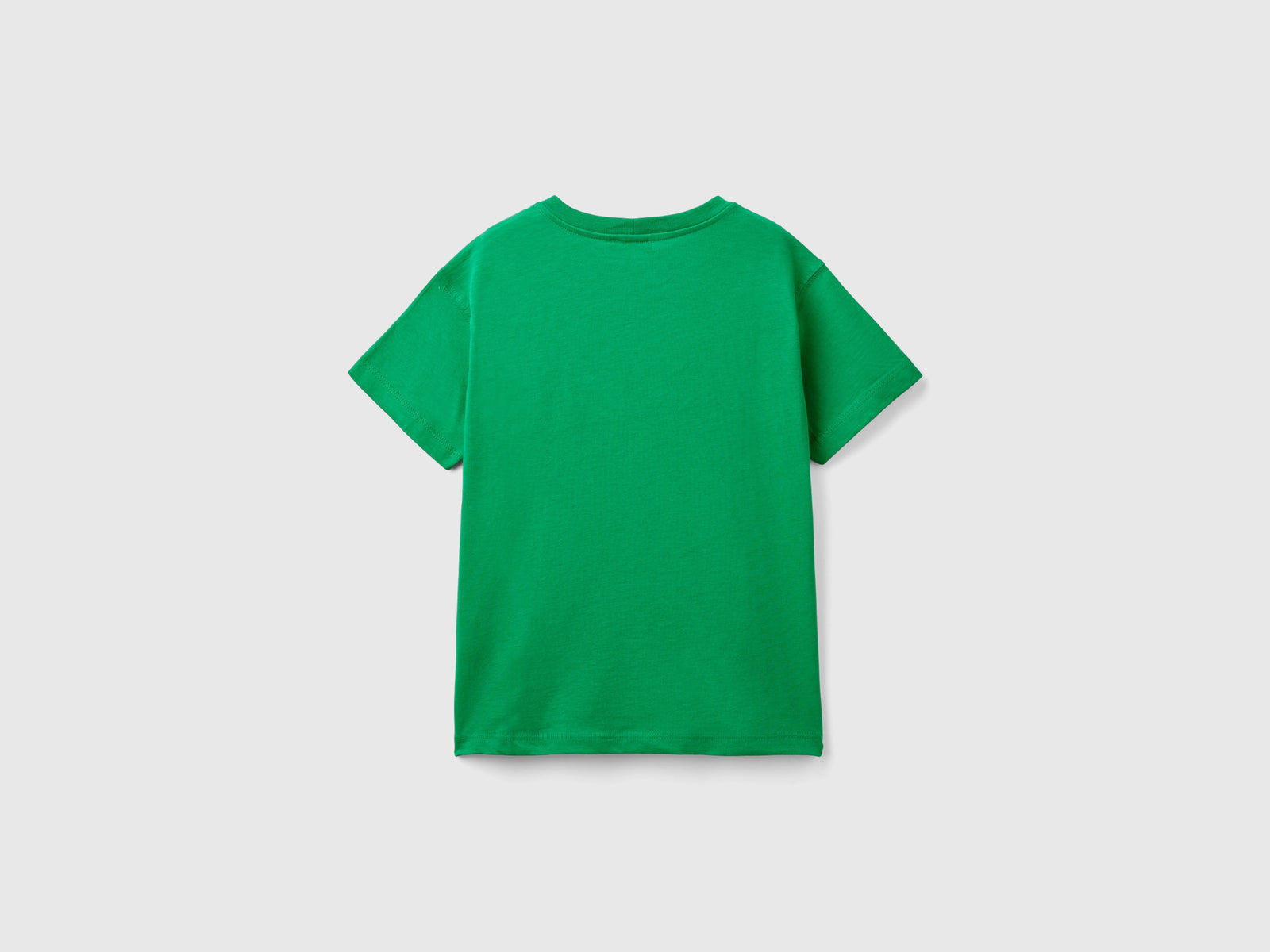 T-shirt manica corta 100% cotone bio da bambino verde 2 | Benetton Outlet