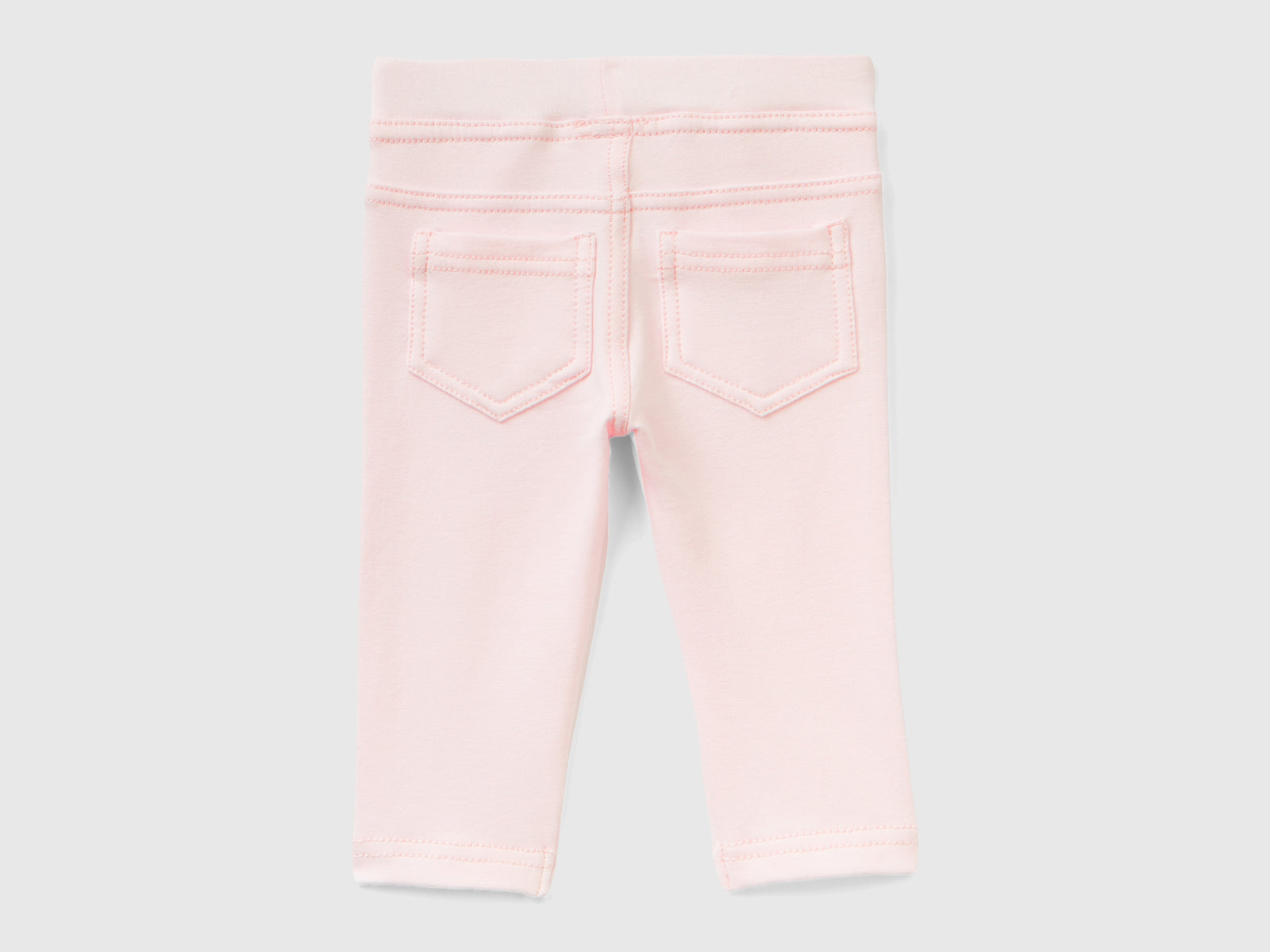 Jeggings in felpa stretch da neonato rosa tenue 2 | Benetton Outlet