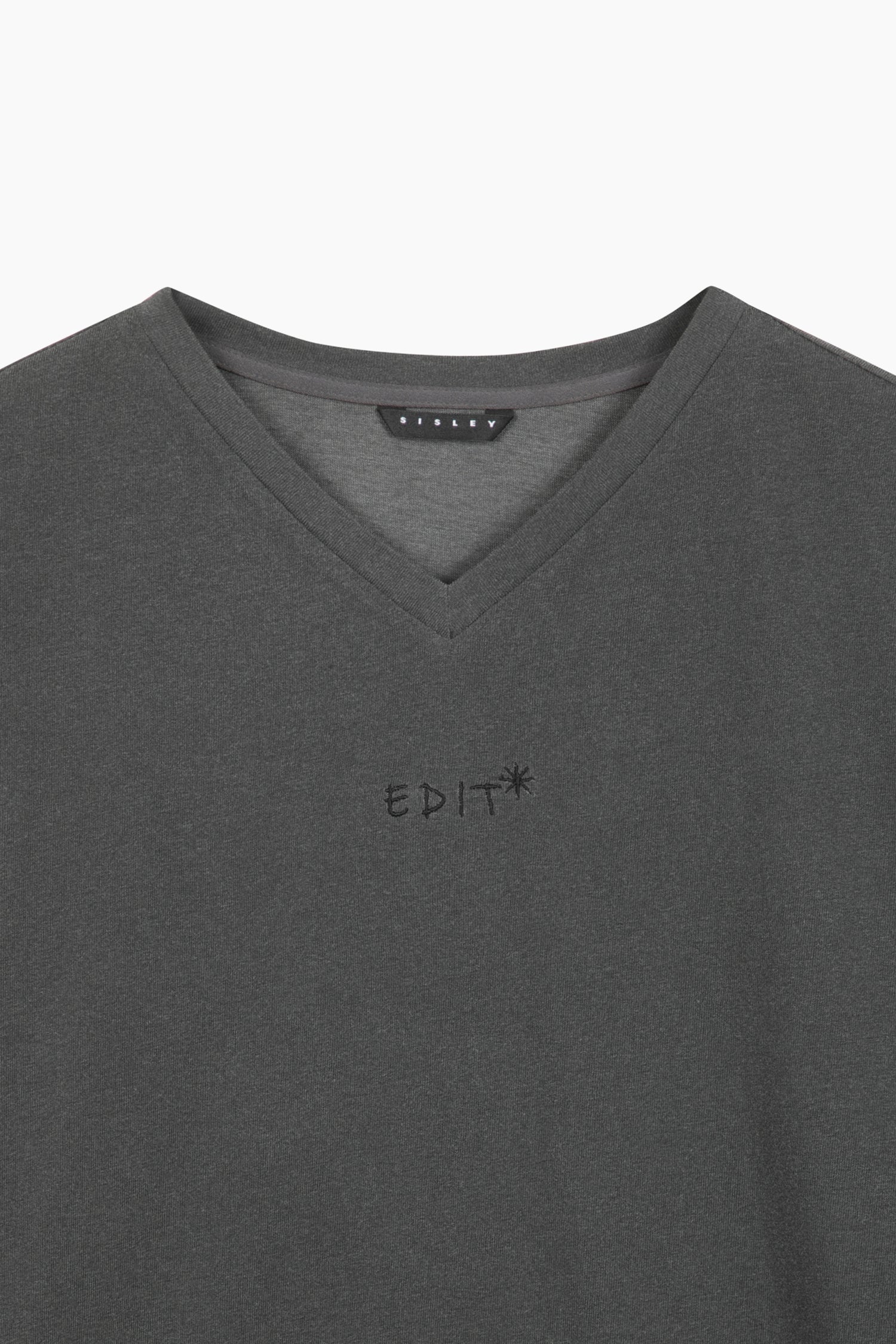 T-shirt con stampa lettering da donna grigio scuro 3 | Sisley Outlet