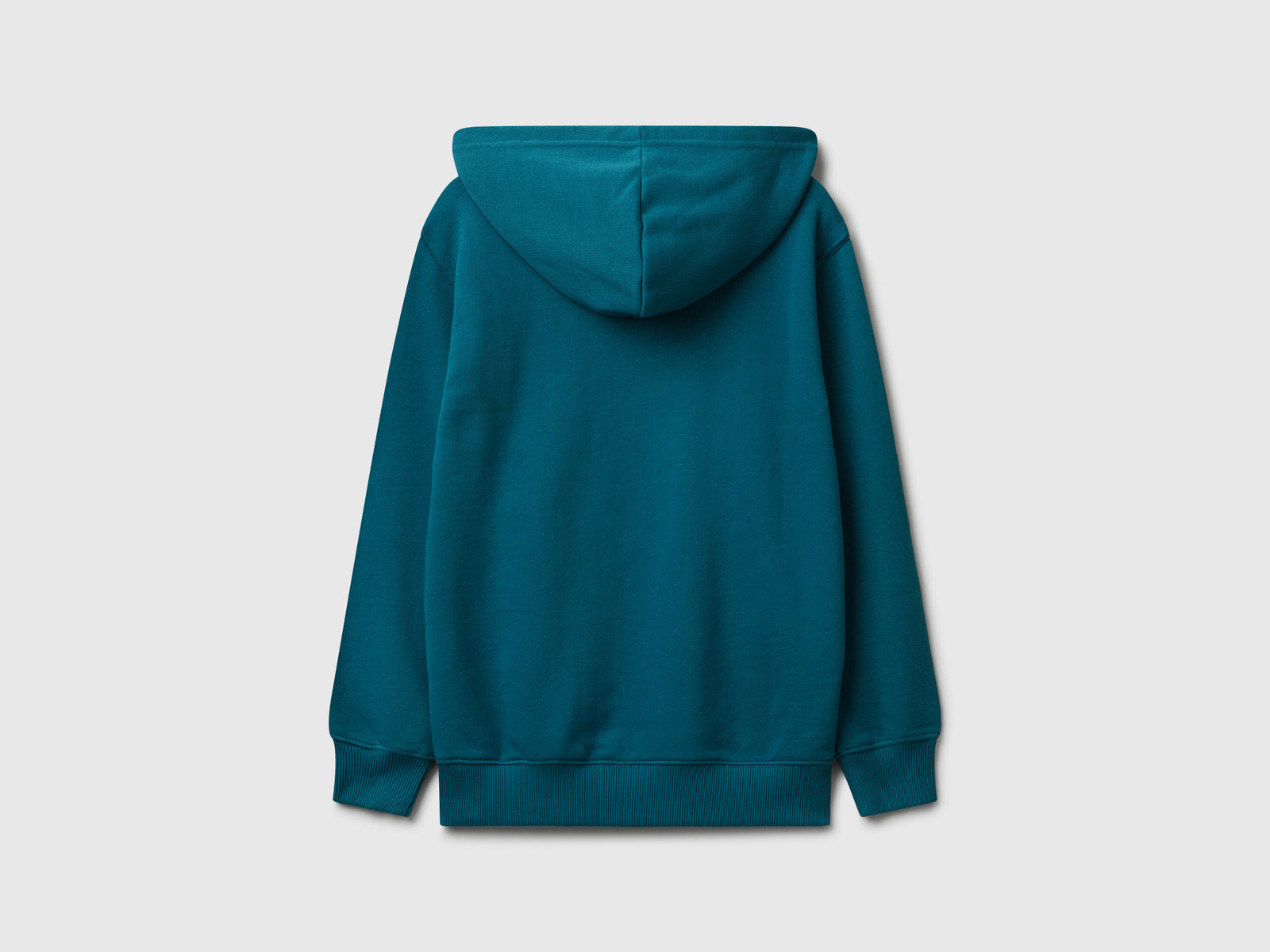 Felpa con cappuccio in cotone da bambino verde ottanio 2 | Benetton Outlet