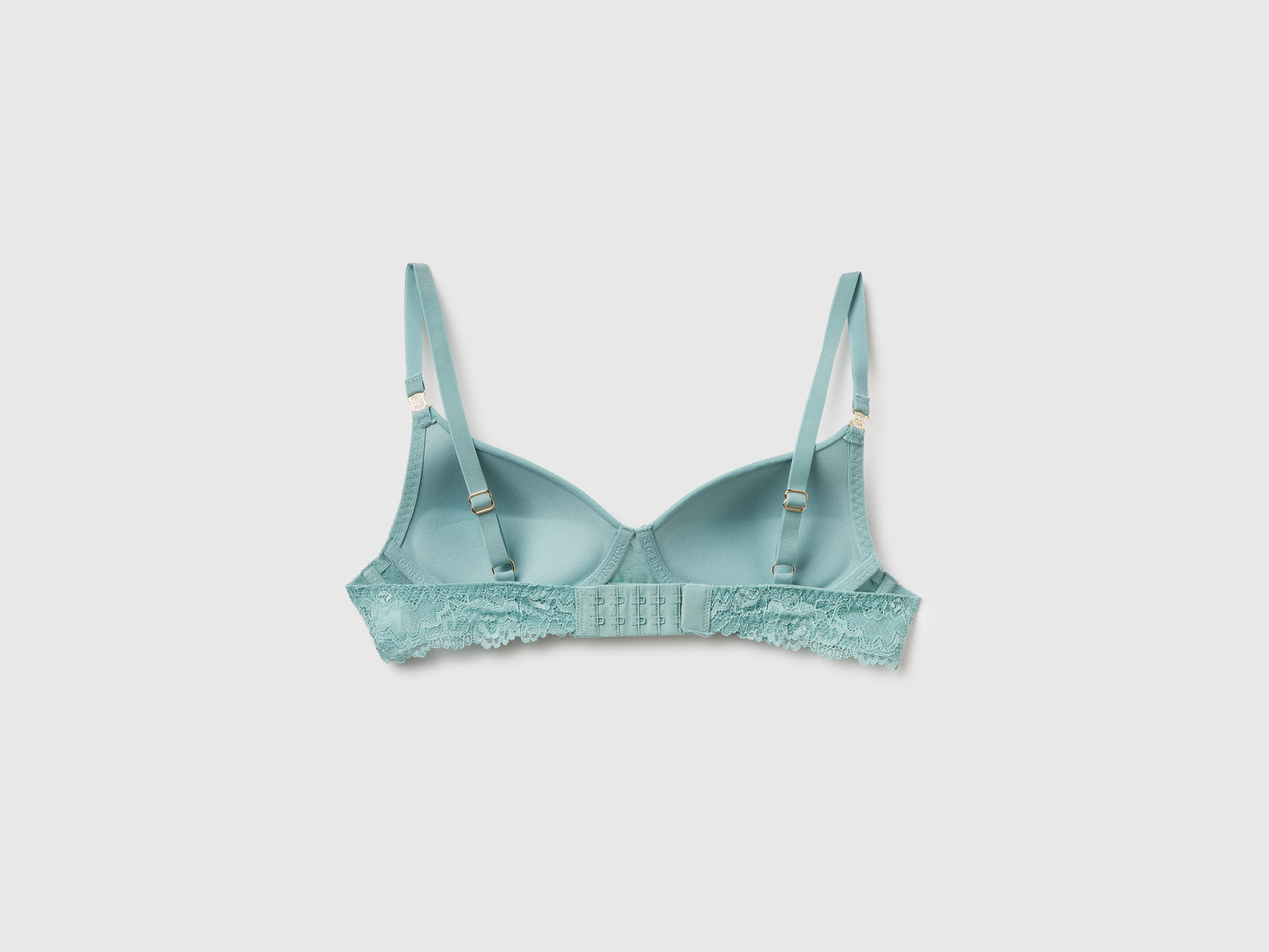Reggiseno imbottito con pizzo da donna verde acqua 2 | Benetton Outlet