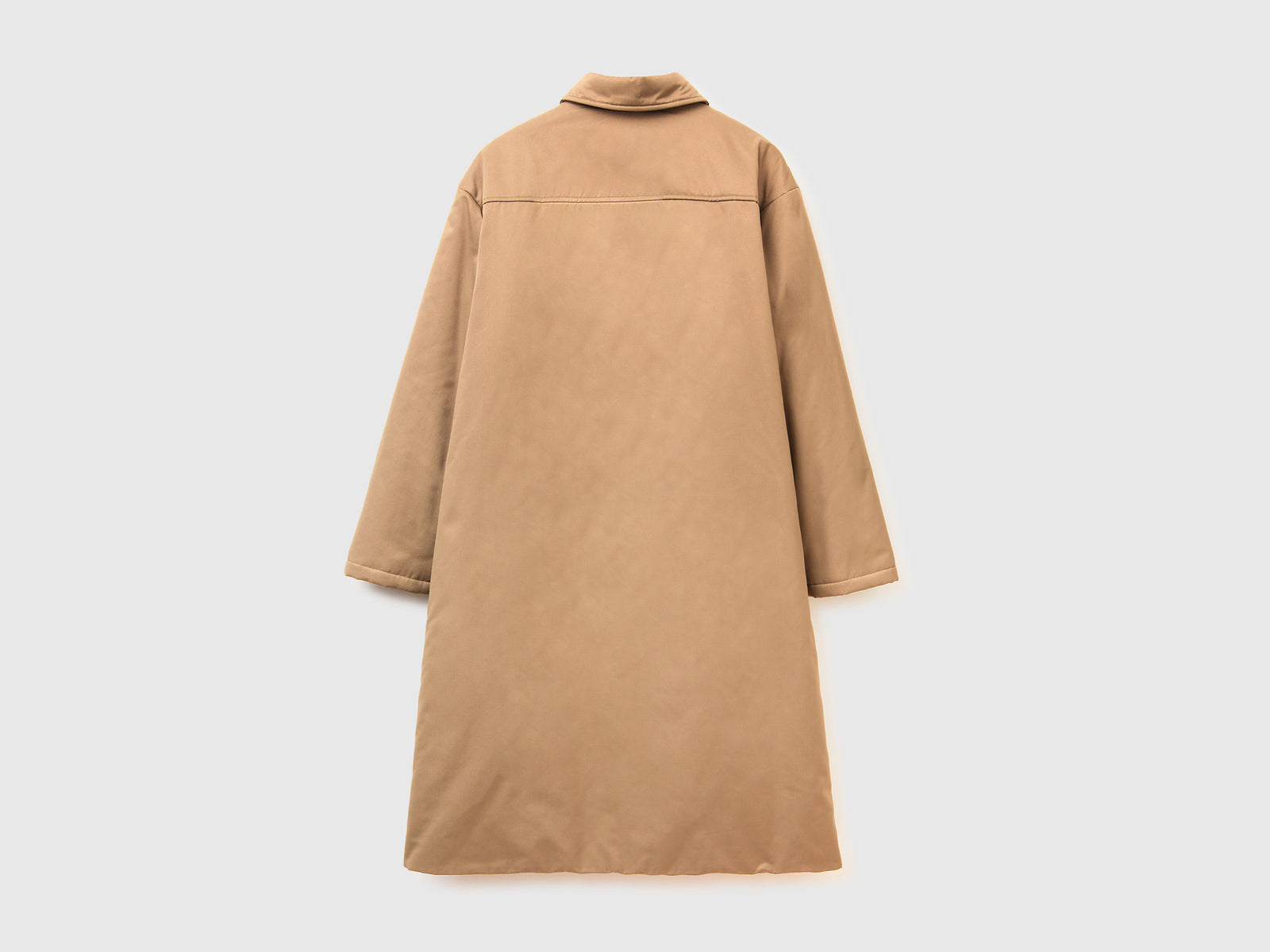 Giacca lunga con leggera imbottitura da donna cammello 2 | Benetton Outlet