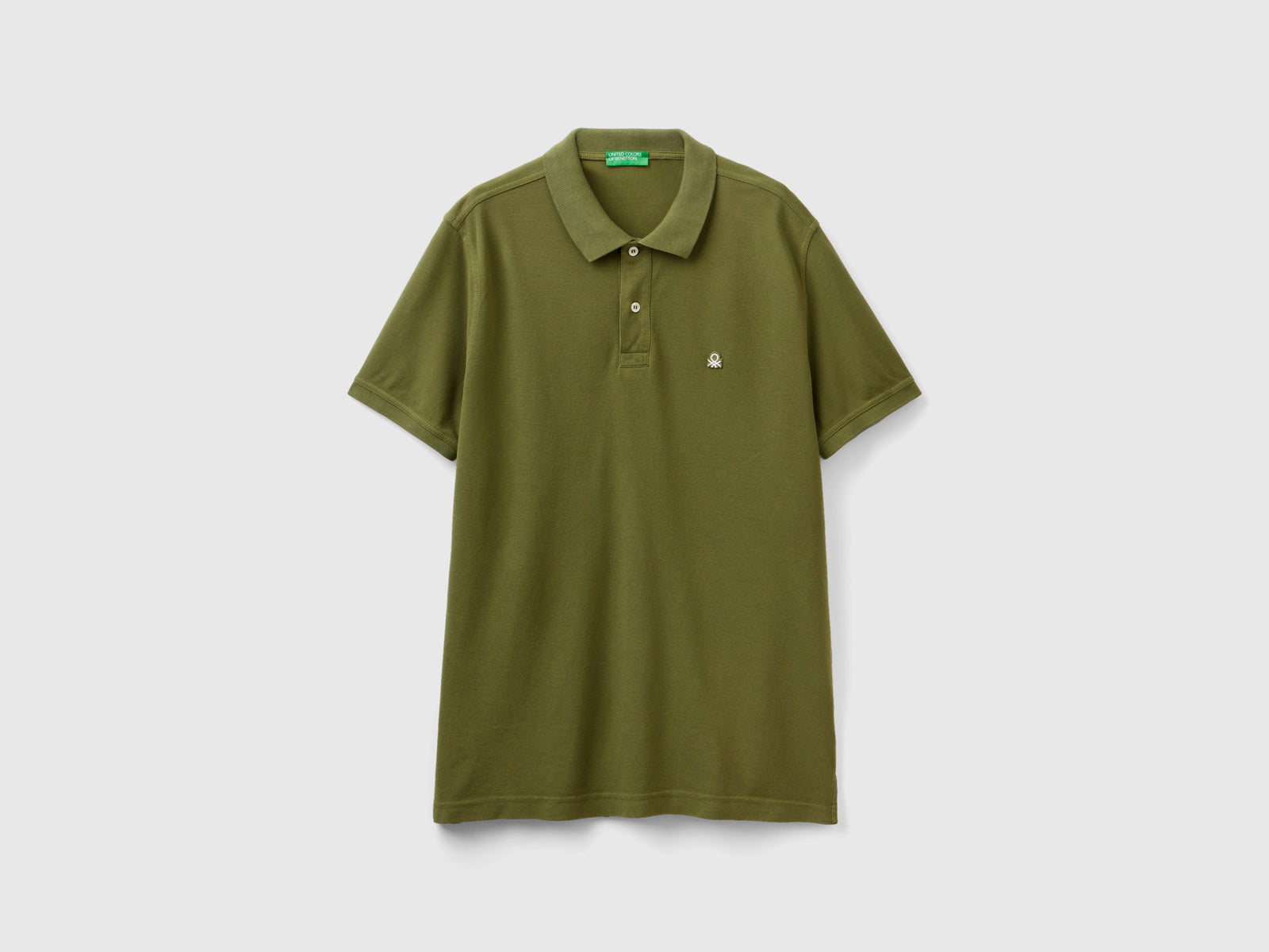 Polo regular fit da uomo verde militare | Benetton Outlet