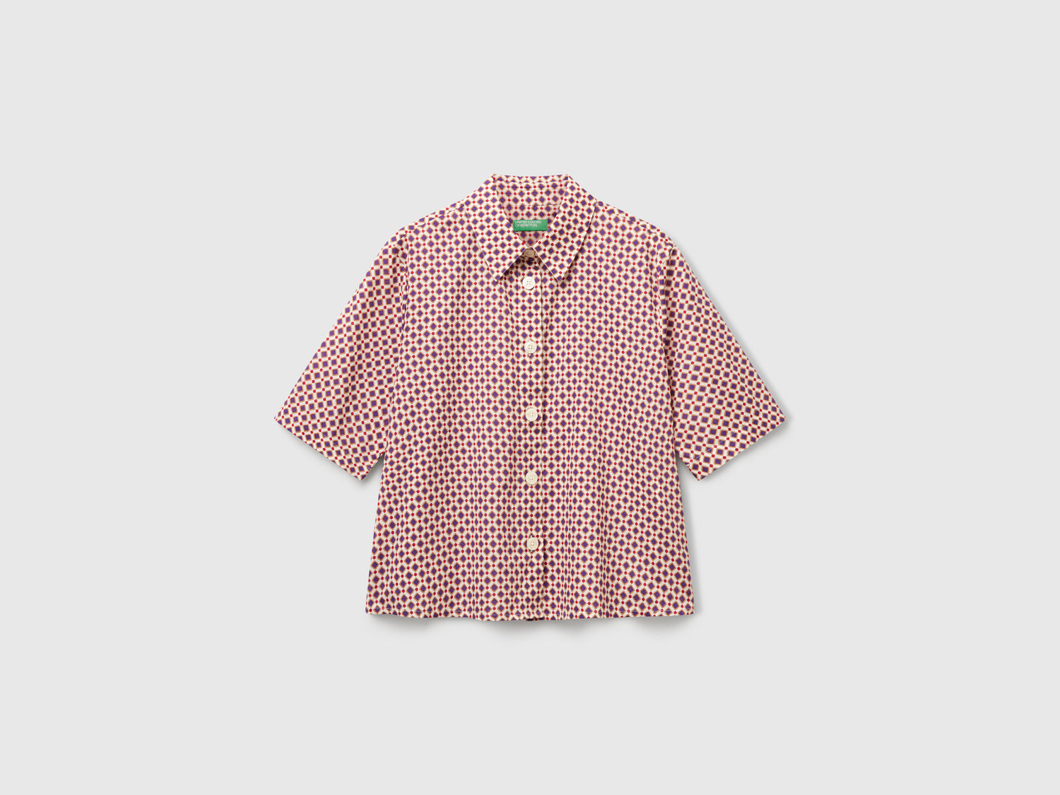 Camicia fantasia a manica corta da donna multi-color | Benetton Outlet