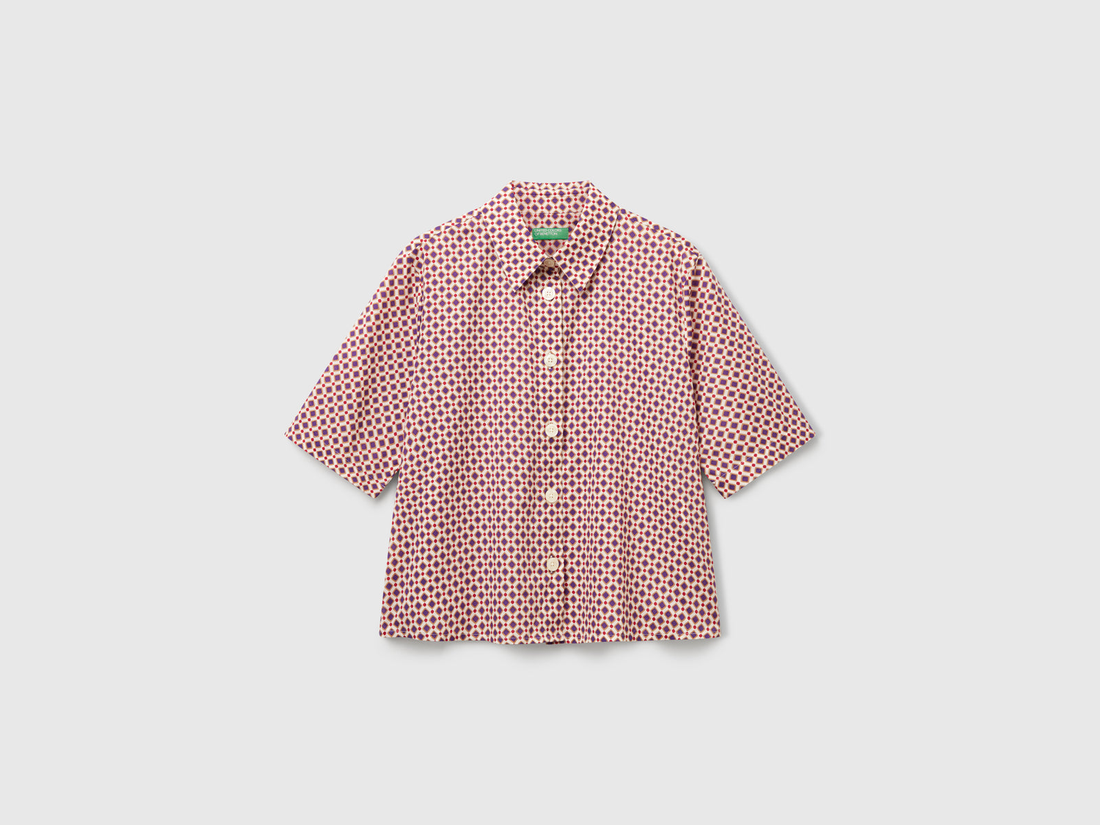 Camicia fantasia a manica corta da donna multi-color | Benetton Outlet
