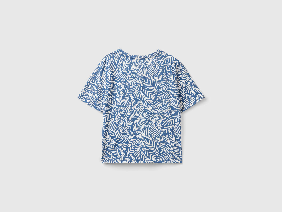 T-shirt fantasia in cotone a fibra lunga