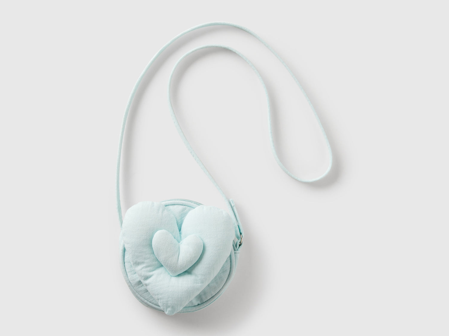 Borsa a tracolla con applicazione cuore da bimba verde acqua | Benetton Outlet