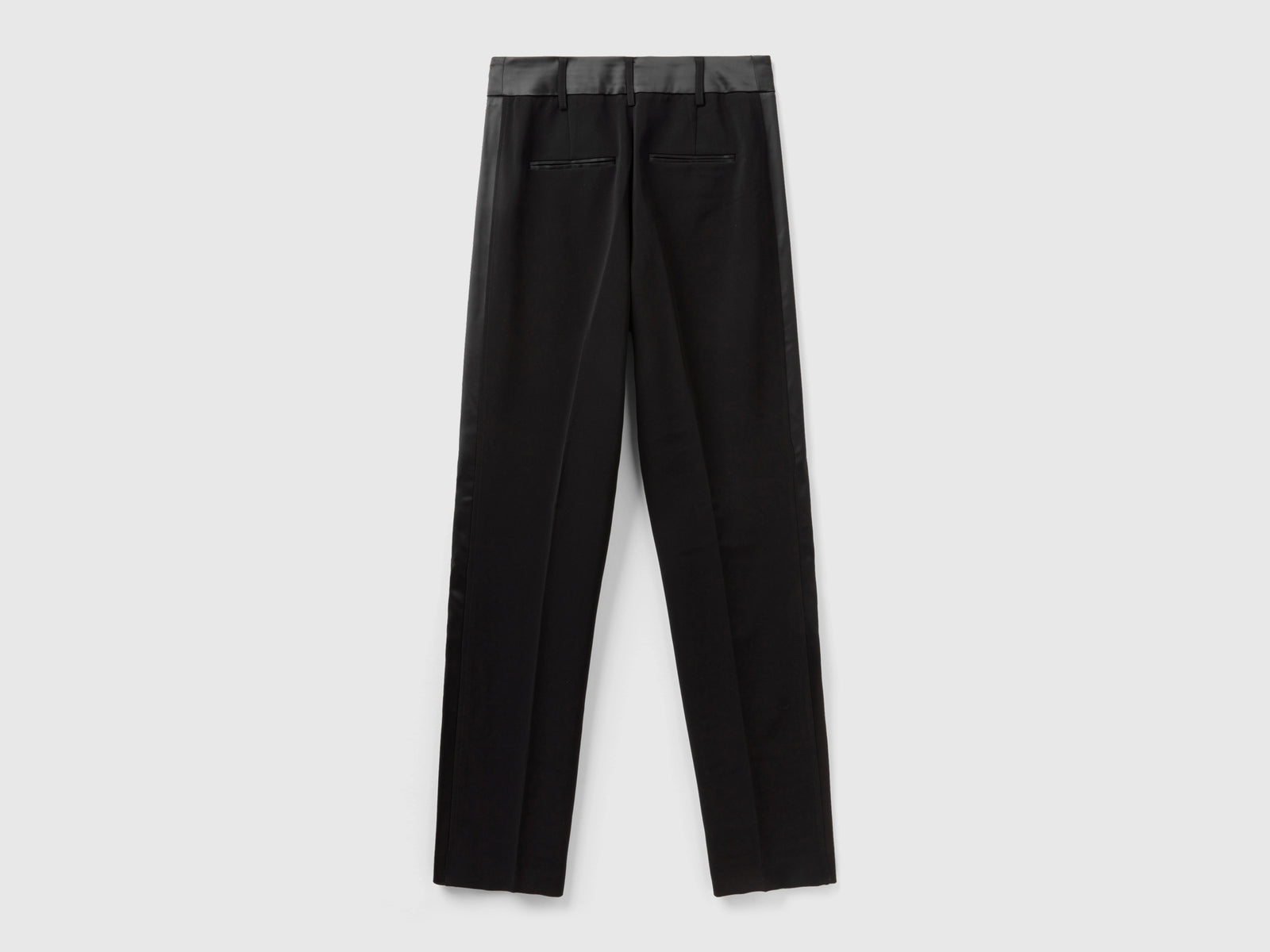 Pantaloni con dettagli in raso da donna nero 2 | Benetton Outlet