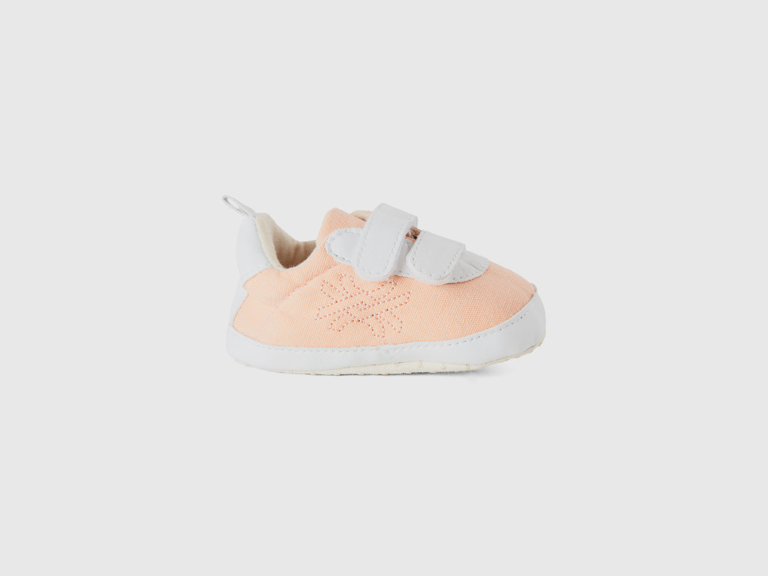 Scarpine primi passi di tela da neonato pesca | Benetton Outlet