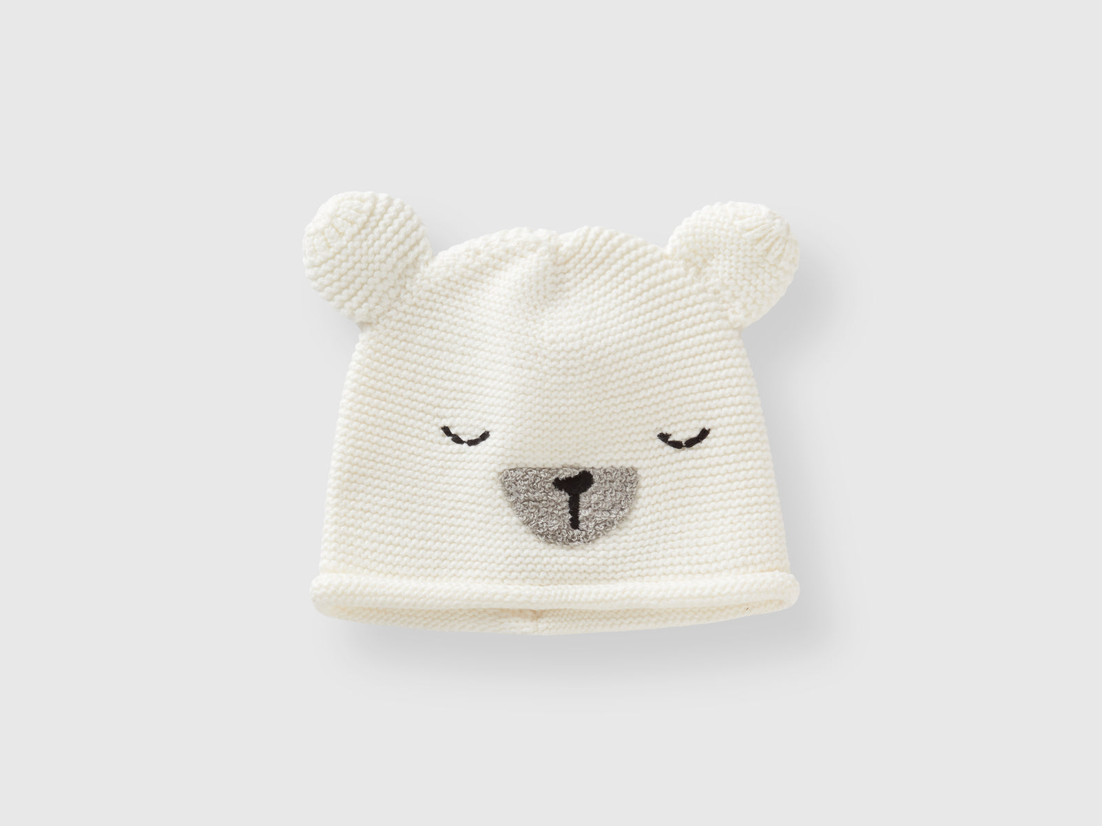 Cappellino crochet con applicazioni da neonato bianco panna | Benetton Outlet