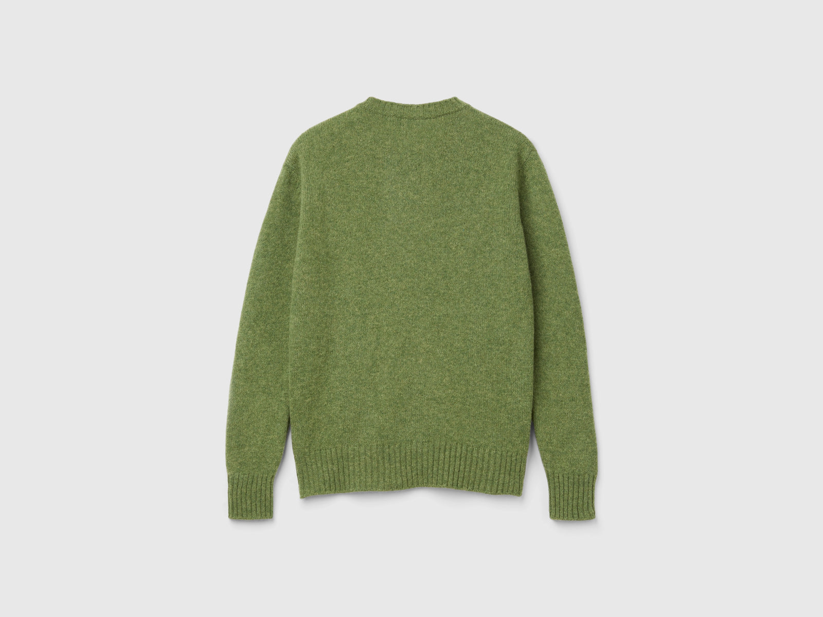 Maglia in pura lana Shetland da donna verde oliva 2 | Benetton Outlet