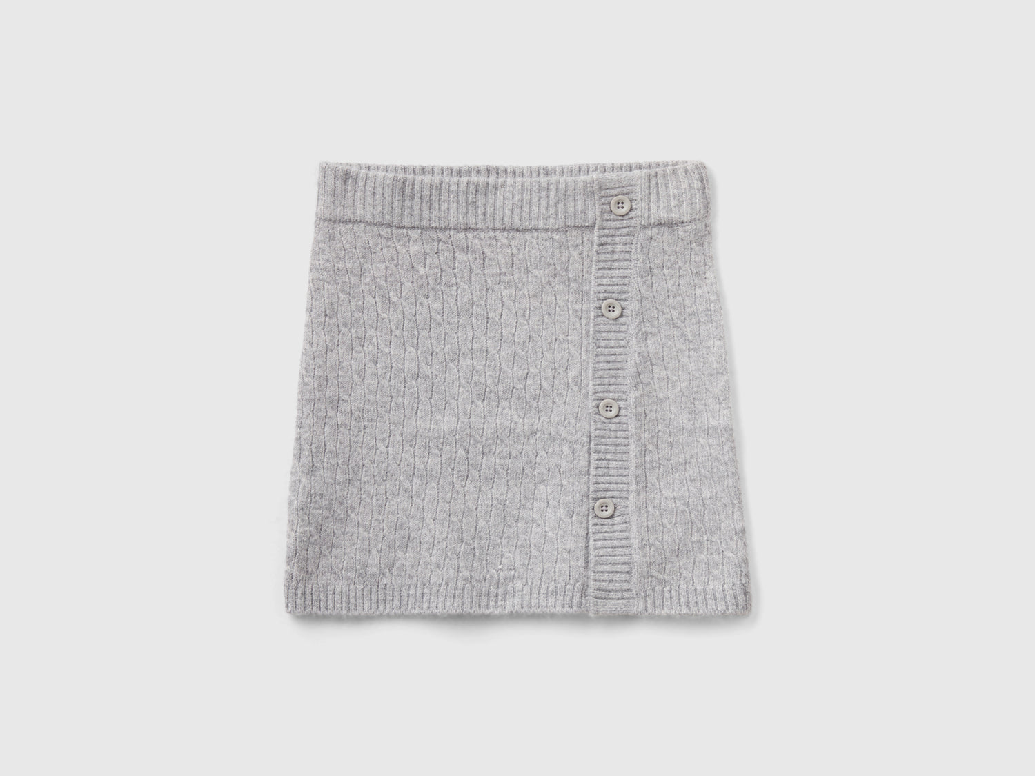 Gonna con trecce da bambina grigio | Benetton Outlet