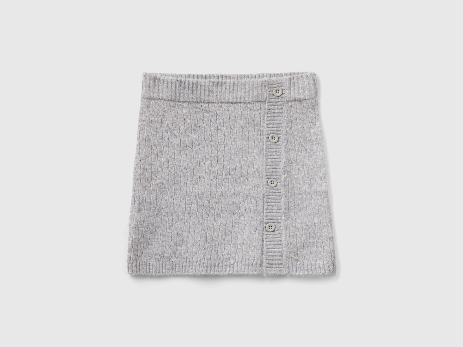 Gonna con trecce da bambina grigio | Benetton Outlet