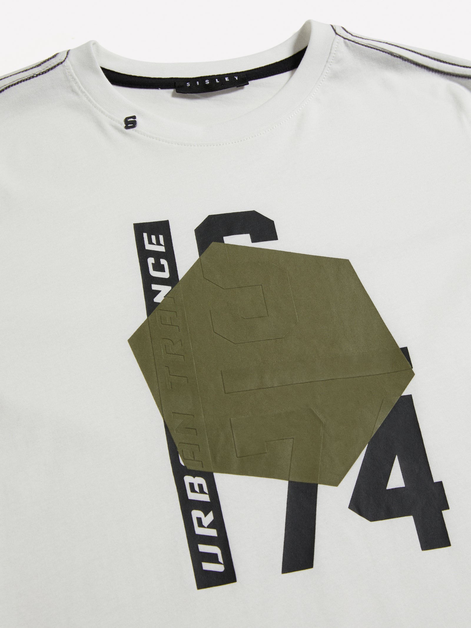 T-shirt con stampa a rilievo da bambino bianco 2 | Sisley young Outlet