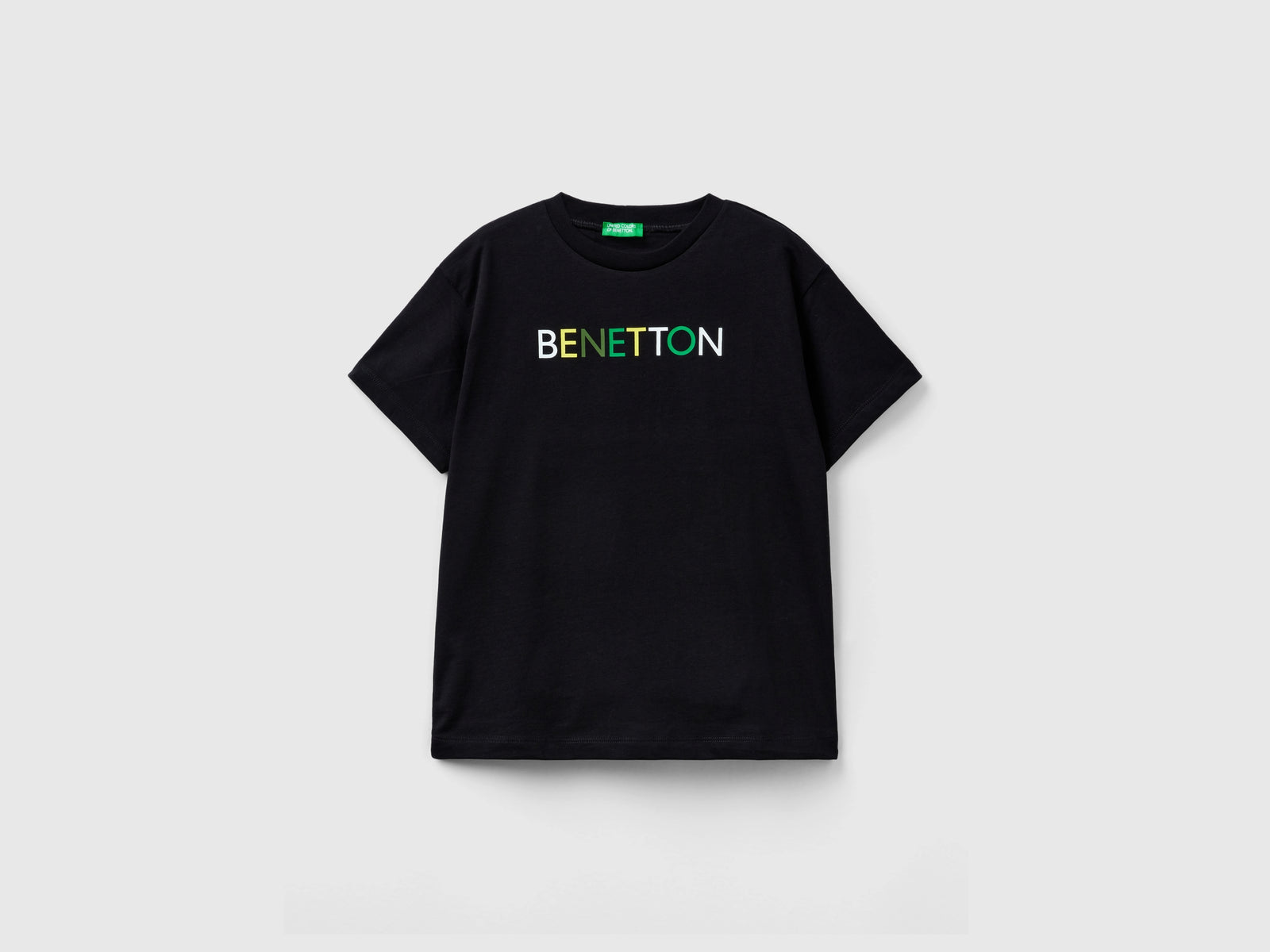 T-shirt 100% cotone bio da bambino nero | Benetton Outlet