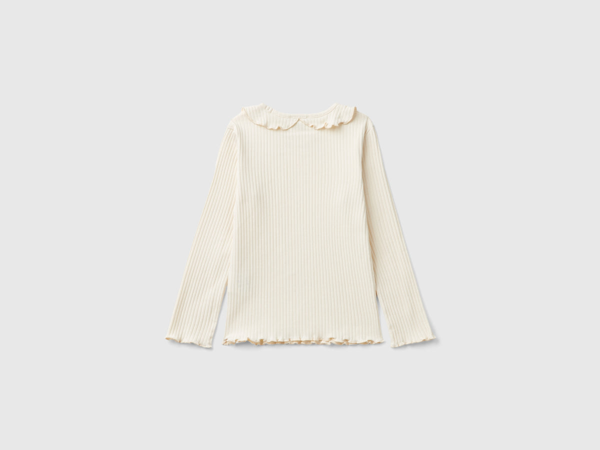 T-shirt con colletto a manica lunga